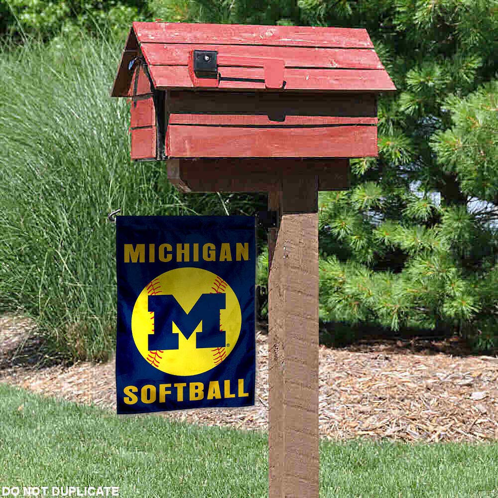 Michigan Wolverines Softball Garden Flag - College Team Banners & Flags for Outdoor Decor - Perfect for Game Day, Tailgating, and School Spirit Displays