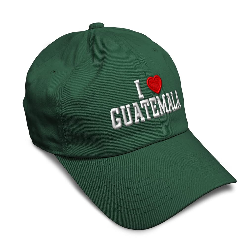 Soft Cotton Twill Baseball Cap - 'I Love Guatemala' Dad Hat for Men & Women | Casual Outdoor, Travel & Sports Accessory
