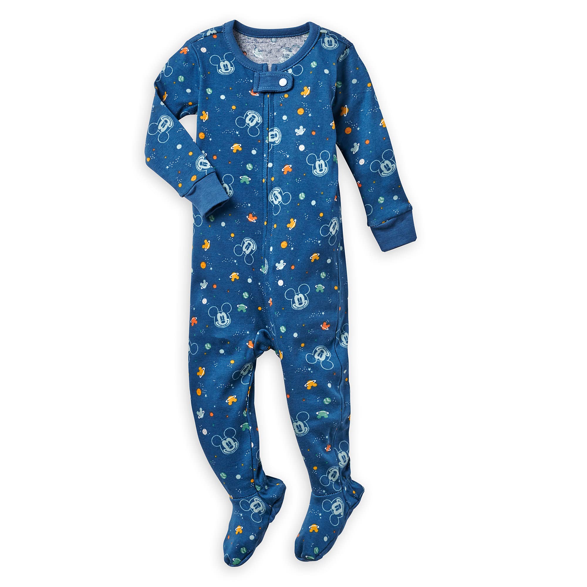 Disney Mickey Mouse Space Stretchie Sleeper for Baby - Soft Cotton PJs with Fun Print, Multicolor, Medium (6-12 Months) - Perfect for Nursery, Playtime & Photo Shoots