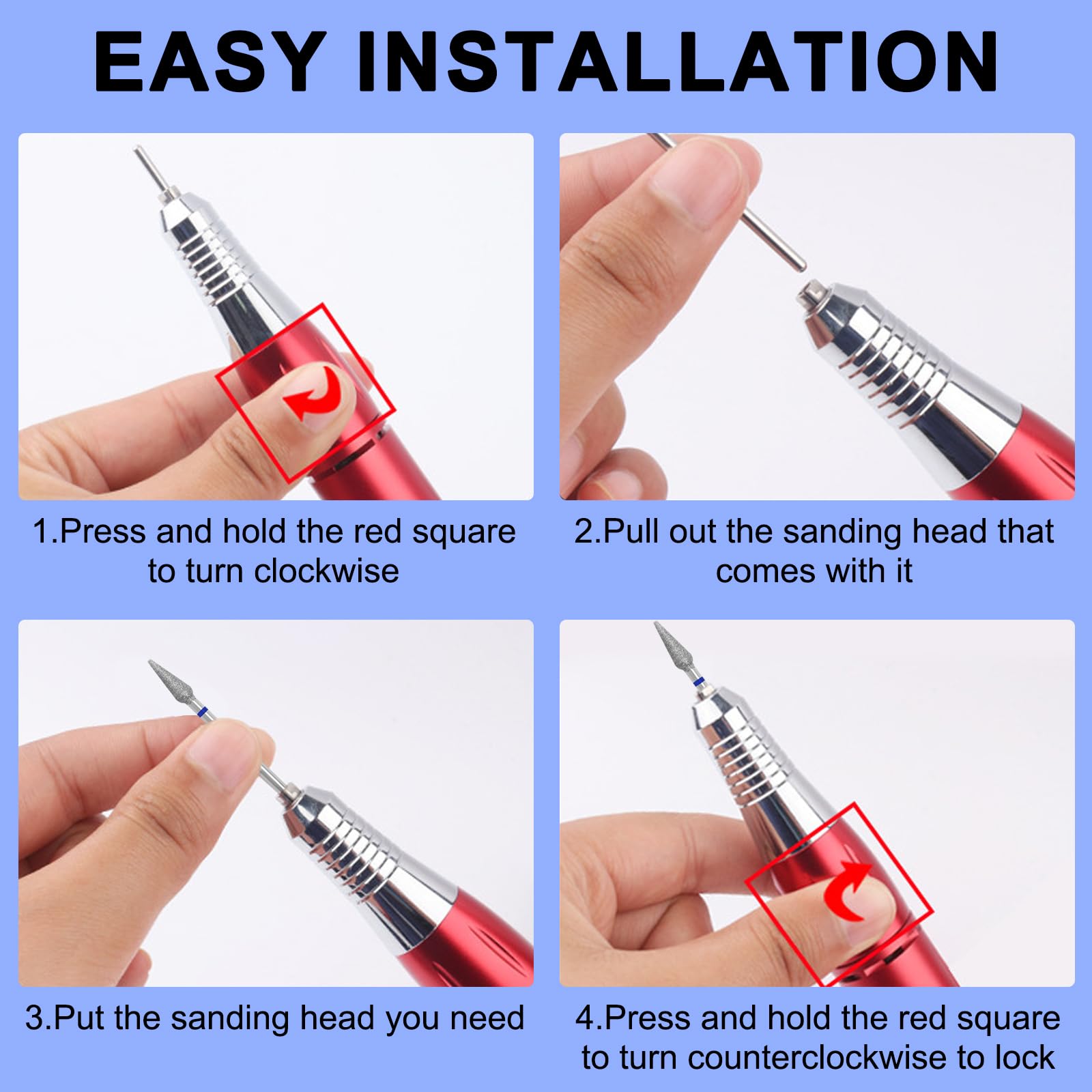 Diamond Safety Bits - Small Tapered Electric Nail Drill File & Cuticle Cleaner Tool for Acrylic Nails | Rotary Nail Drill Machine Accessory | Manicure & Pedicure Polishing (Medium Grit) | Perfect for Salon & Home Nail Care