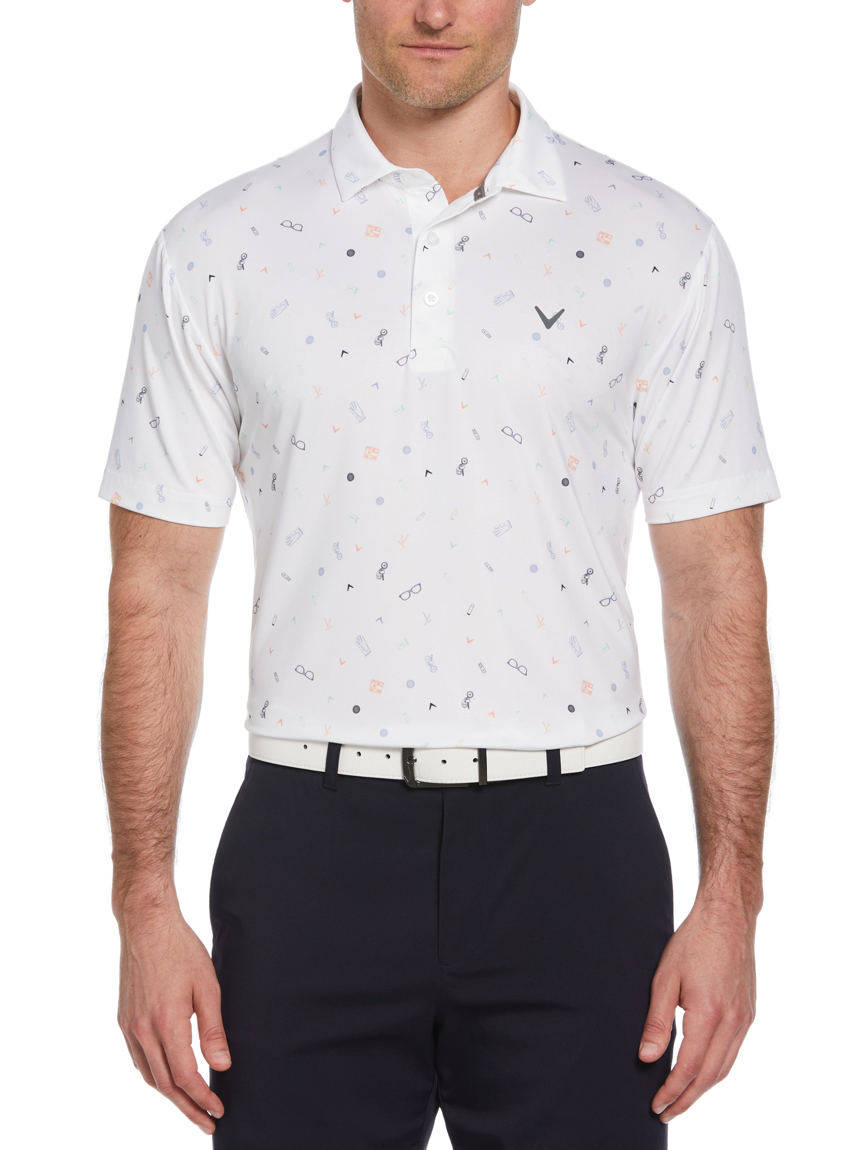 Men's Golf Polo Shirt with Essentials Print - Comfortable & Stylish for Golfing, Casual Wear & Outdoor Activities