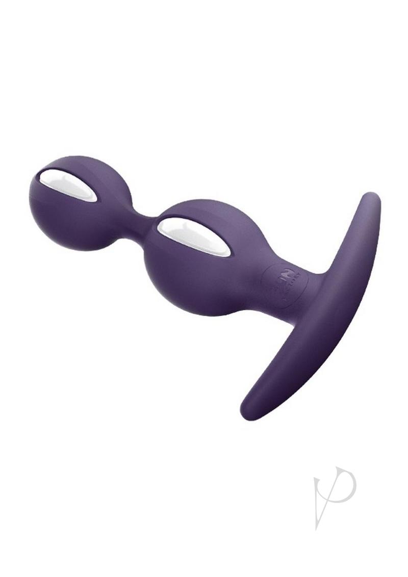 Premium B Ball Duo Silicone Weighted Butt Plug - Dark Violet & White - Comfortable Anal Toy for Couples & Solo Play - Perfect for Beginners & Advanced Users - Enhances Intimacy & Sensation