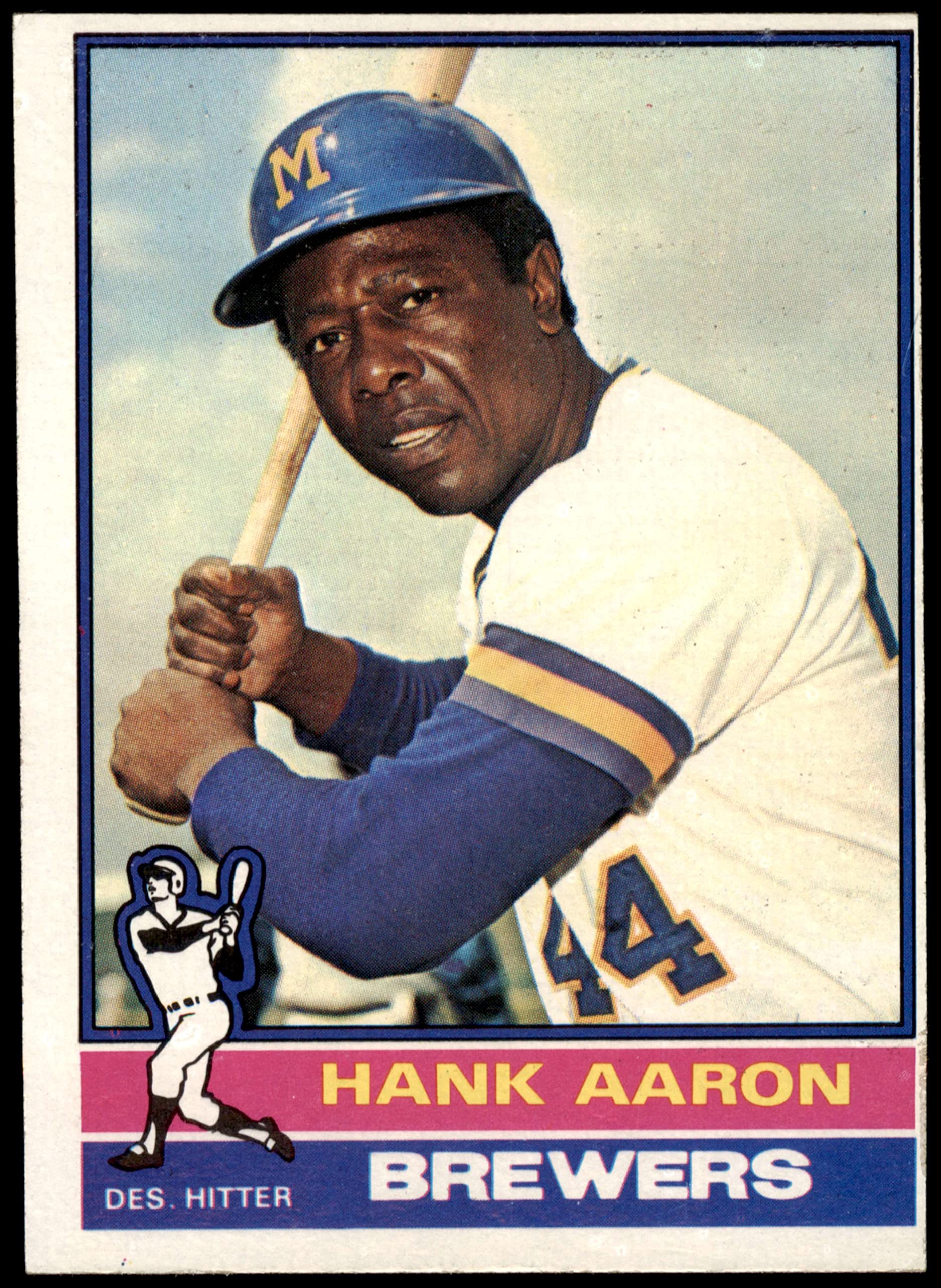 1976 Topps #550 Hank Aaron Milwaukee Brewers Baseball Card - VG Condition - Perfect for Collectors & Baseball Fans - Display in Home, Office or Sports Memorabilia Collection