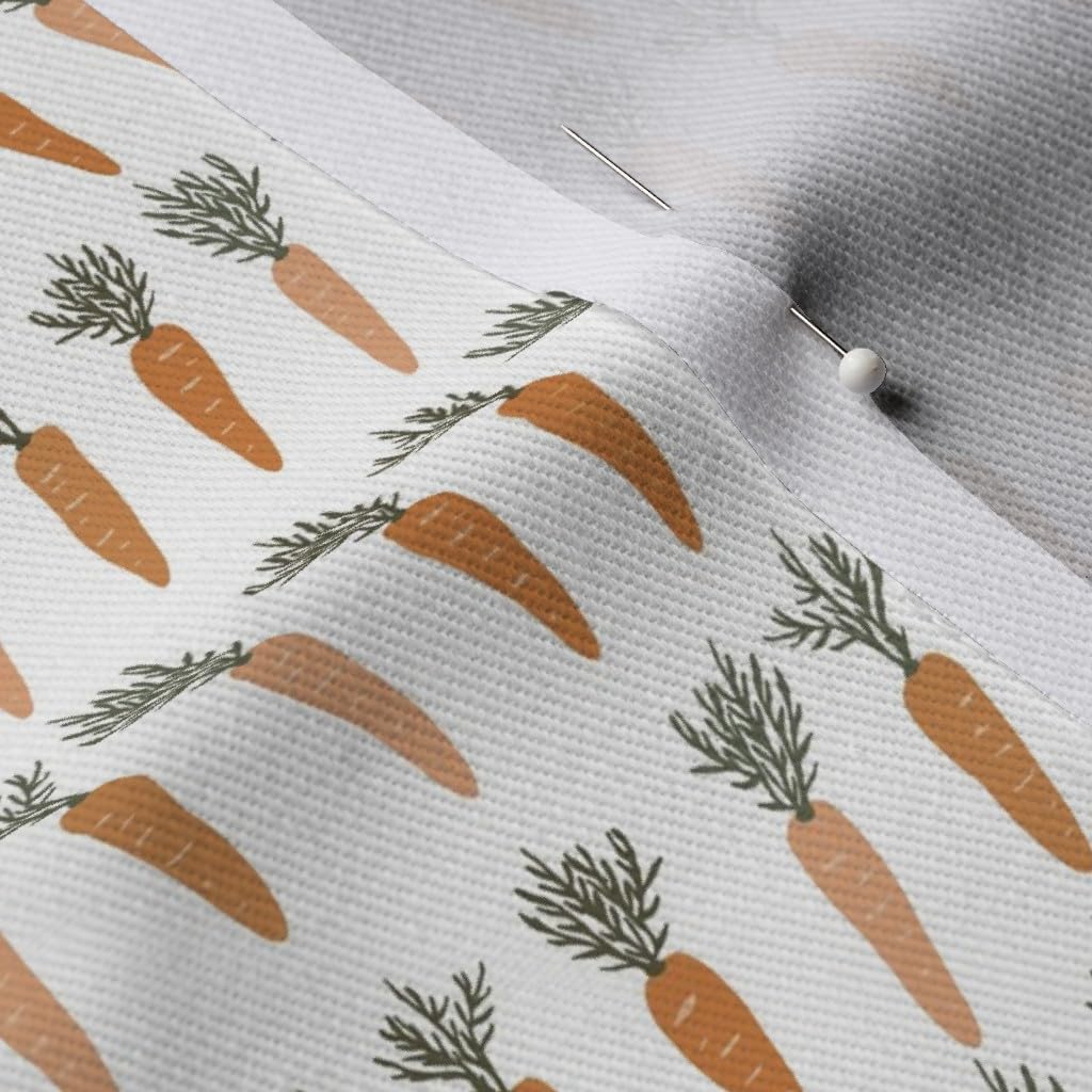 Orange Kids Kitchen Easter Vegetables Printed Denim Fabric by The Yard - Spoonflower Cotton Fabric for DIY Apparel, Home Decor & Upholstery - Perfect for Easter Crafts, Kids Aprons & Kitchen Curtains