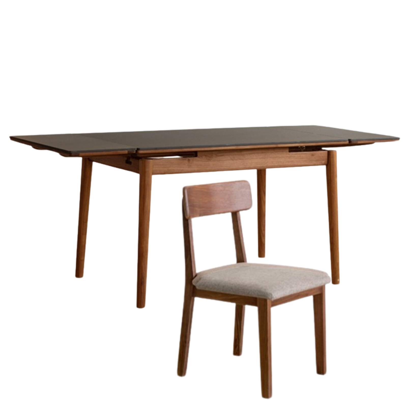 Solid Black Walnut Foldable Dining Table - Handcrafted Wooden Rock Plate for Kitchen, Dining Room & Small Spaces | Rustic Farmhouse Style Furniture