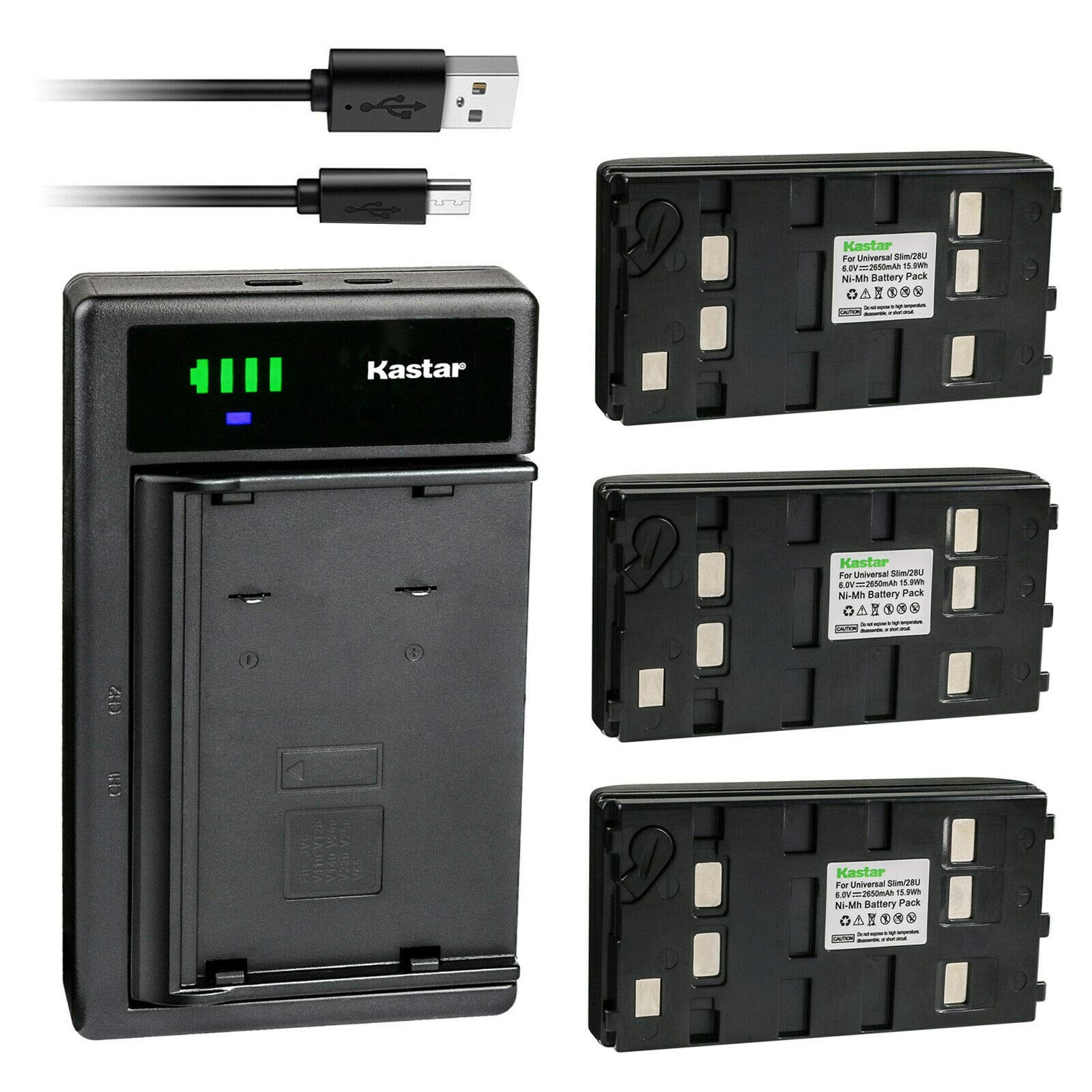 Kastar 3-Pack Rechargeable Battery & Smart USB Charger for Energizer CCM2460/CCM-4060M/CCM5260M/CM2560-C/ER-C5160/ERC5160, Lenmar NMP41, Polaroid PR632H, Saft CH630/CH631/RC6031 - Perfect for Digital Cameras, Camcorders & Medical Devices