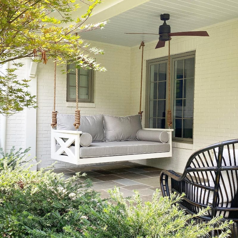 Premium Teak Wood Lowcountry Swing Bed - Modern Cooper River Daybed Crib for Outdoor & Nursery - Perfect for Porch, Garden, and Baby Room Relaxation
