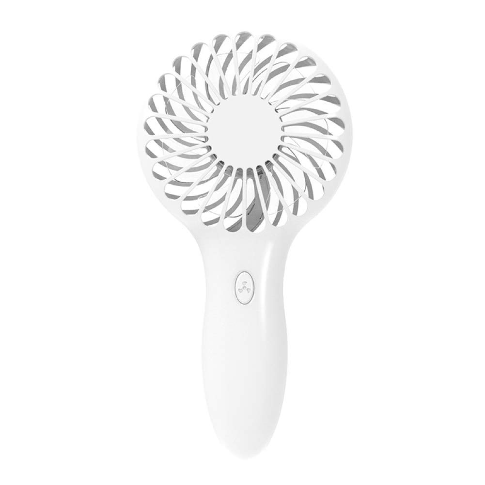 MileHouse USB Rechargeable Handheld Mini Fan - Portable Desktop Cooling Fan for Home, Office, Travel & Outdoor Use - White - Perfect for Summer, Work & Personal Comfort