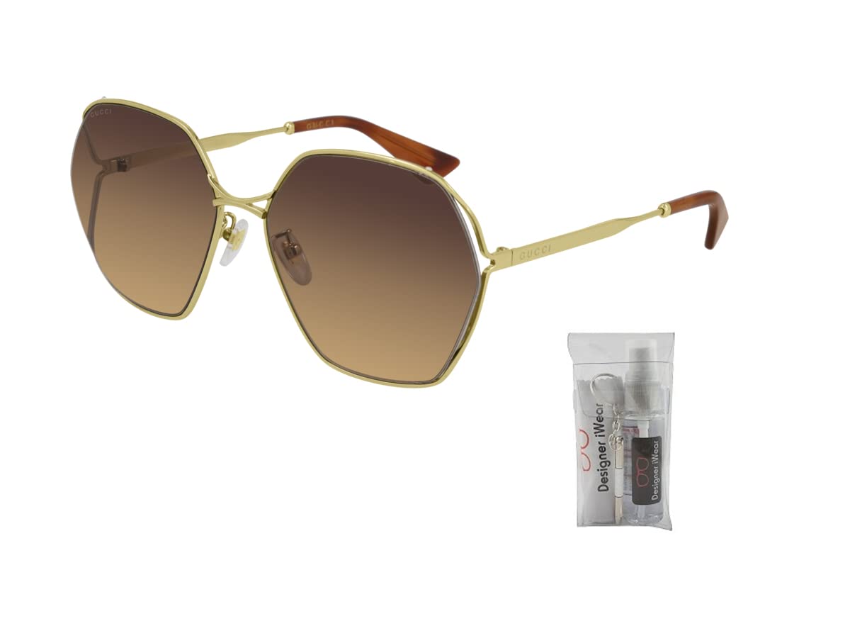 Gucci GG818SA Square Sunglasses for Women - Luxury Designer Sunglasses with UV Protection + Includes Premium iWear Eyewear Kit | Perfect for Fashion, Beach, and Outdoor Activities