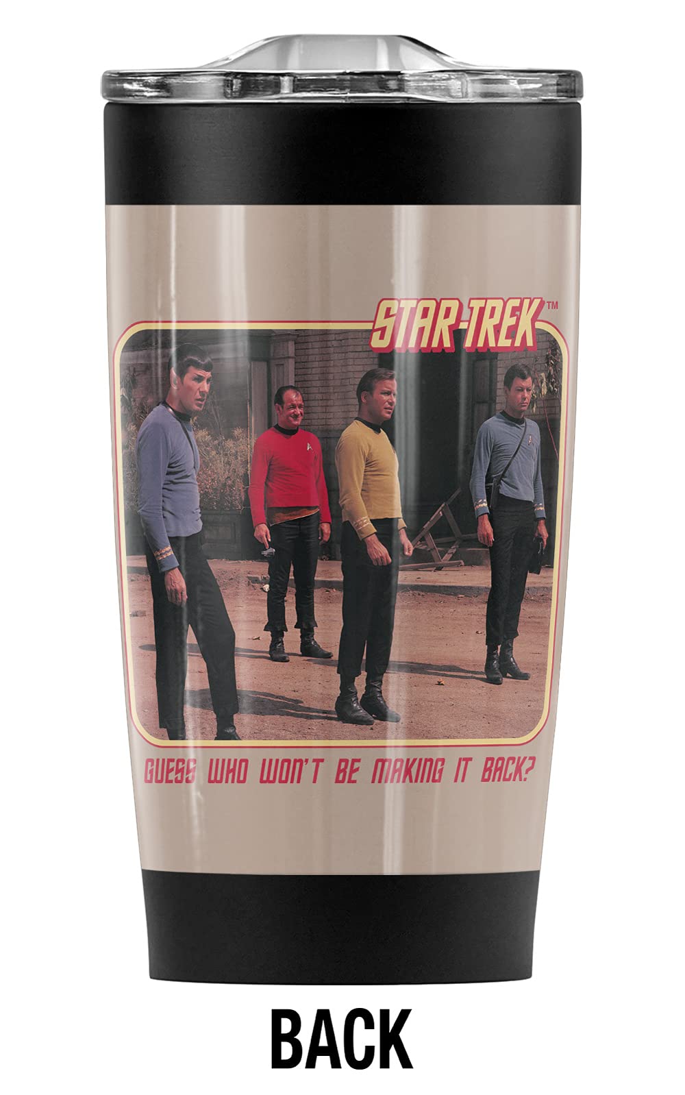 Star Trek Red Shirt Blues Stainless Steel Tumbler 20oz - Vacuum Insulated Coffee Travel Mug with Leakproof Sliding Lid | Double Wall Thermal Cup for Hot & Cold Drinks | Perfect for Office, Commuting, Camping & Outdoor Adventures