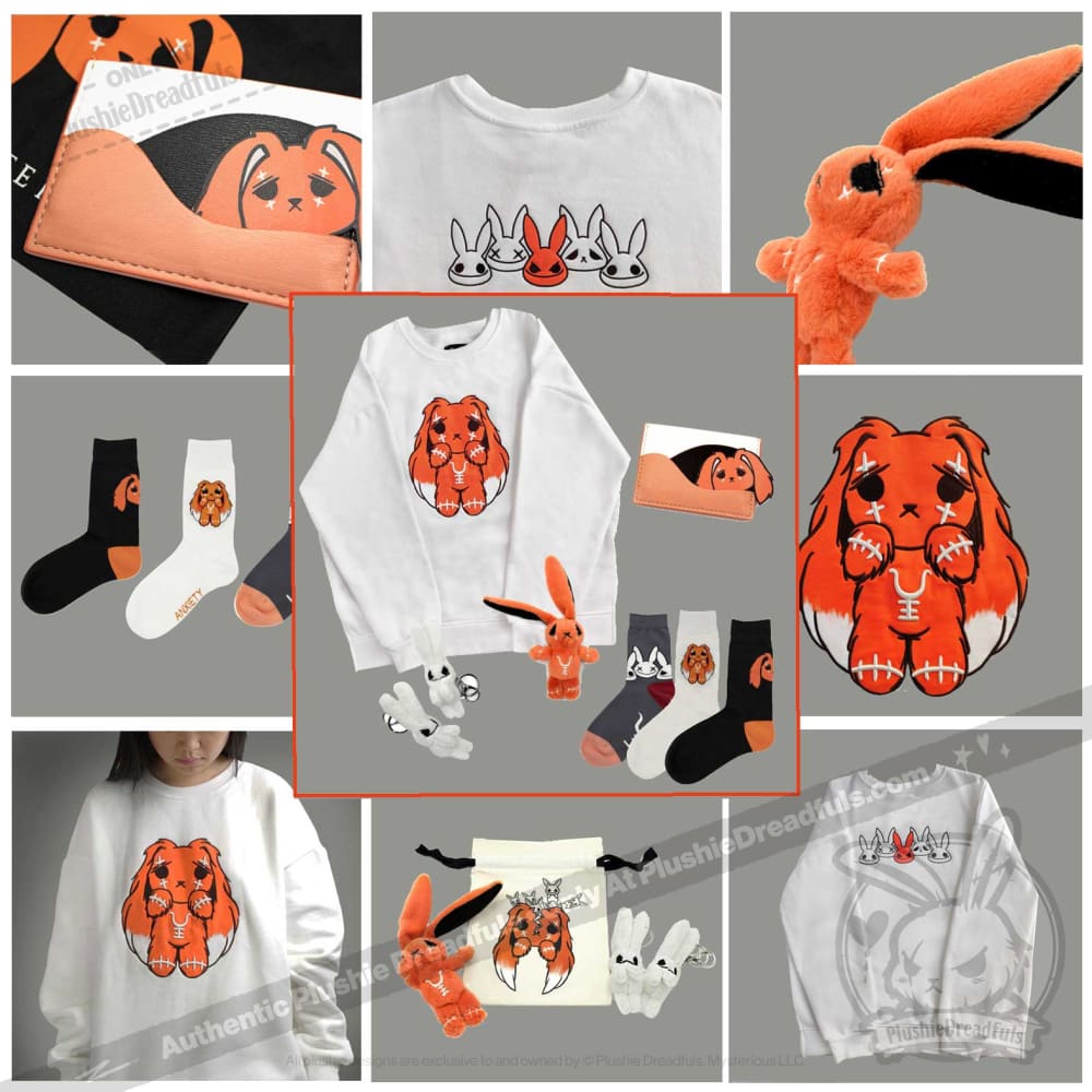 Plushie Dreadfuls Anxiety Rabbit Pullover Set - Soft Comfort Hoodie for Stress Relief & Mental Health Awareness | Perfect for Therapy, Self-Care & Cozy Relaxation