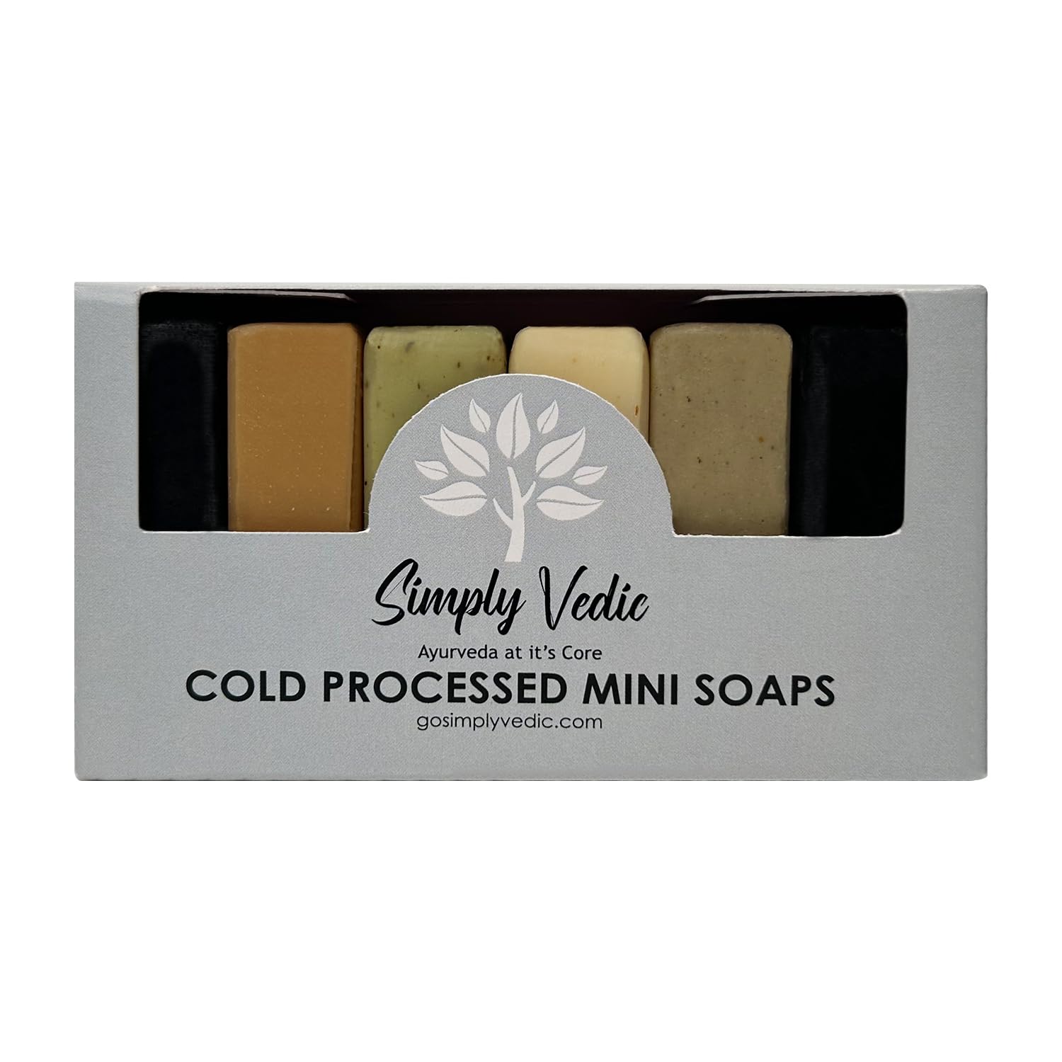 Simply Vedic Mini Pack of 6 All-Natural Handmade Soap Bars for Body, Hand & Face - Pure Moisturizing Bathing Soap Gift Set for Men & Women (30g x 6) | Perfect for Travel, Gifting & Daily Skincare Routine