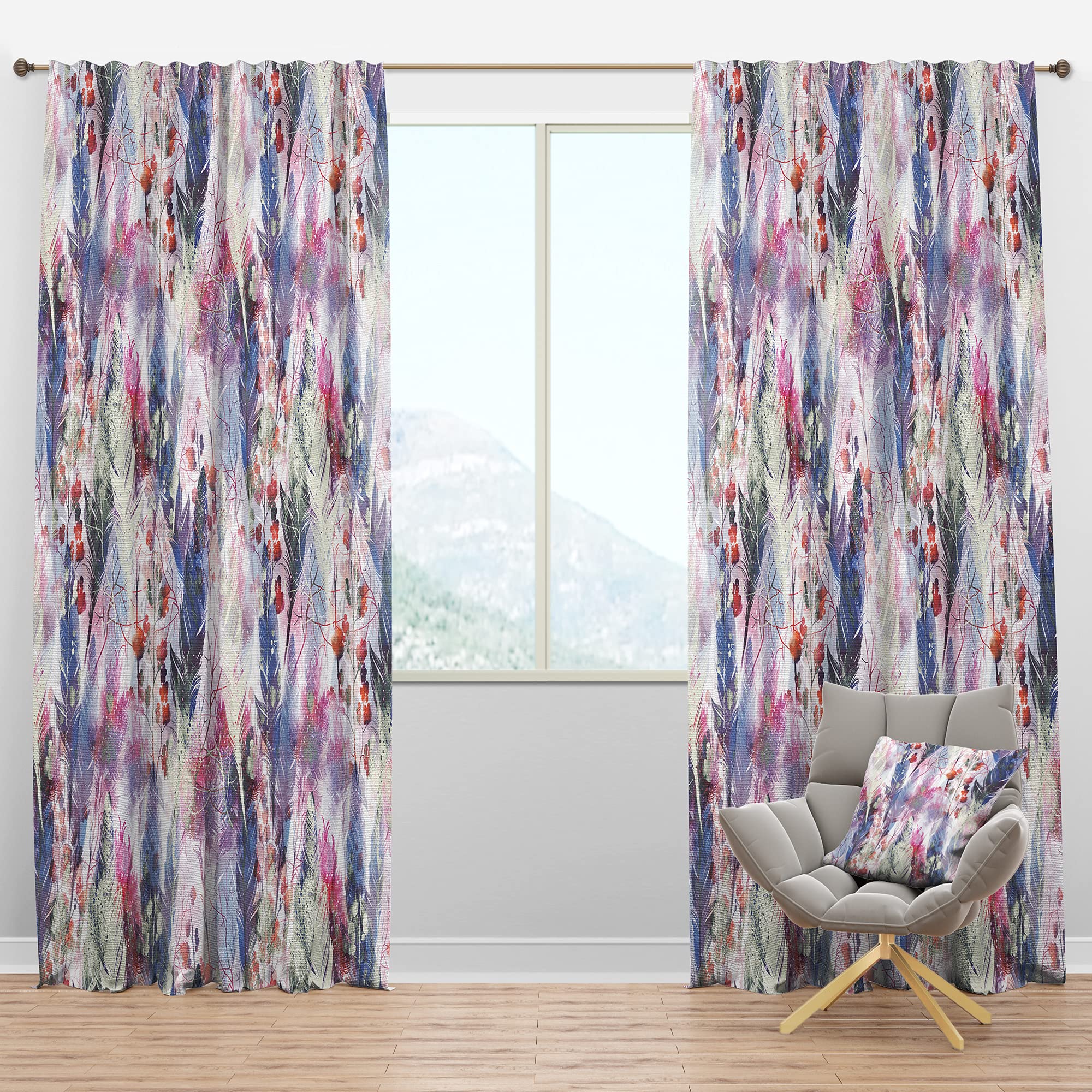 Boho Style Blackout Curtains for Bedroom & Living Room - Thermal Insulated Single Panel Window Drapes (52x120 Inches) - Perfect for Light Blocking, Energy Saving & Home Decor