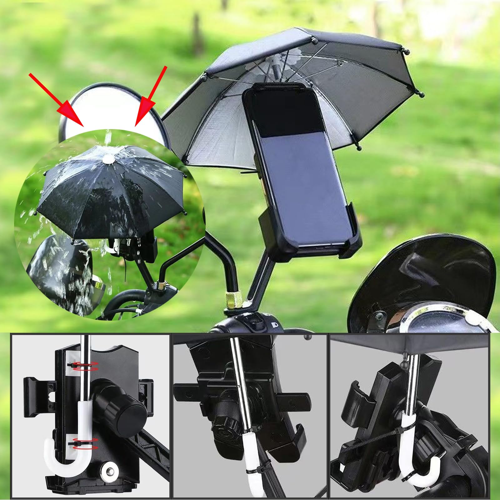 3 Pack Phone Sun Shade Umbrella with Adjustable Suction Cup Stand - Outdoor Sun Protection for Smartphones - Perfect for Beach, Pool, and Outdoor Activities
