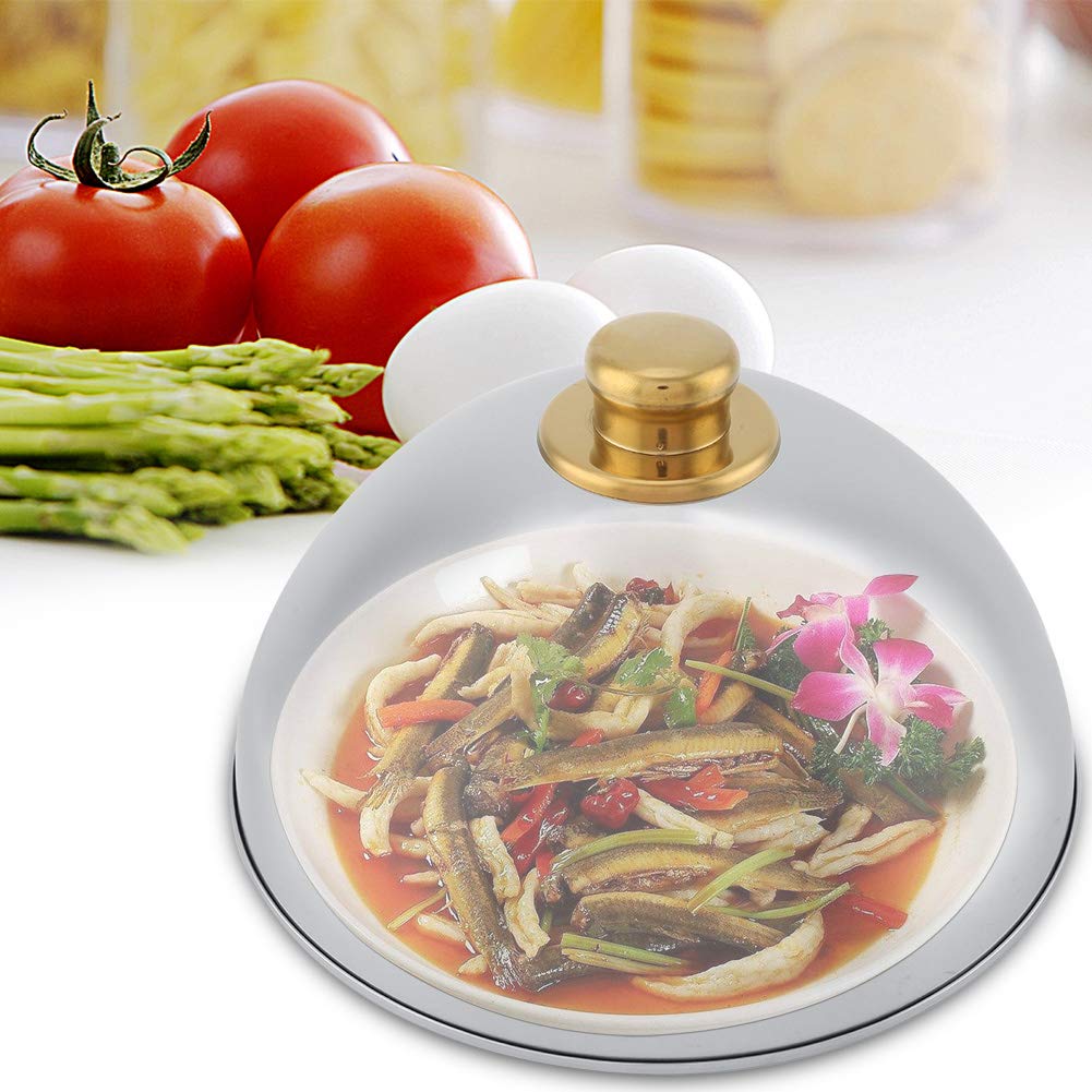 Haofy 12.5inch/10inch Stainless Steel Food Cover - Restaurant Serving Dish Lid to Keep Food Warm - Dome Platter Cover for Parties, Dinner, Picnics - Durable & Reusable Kitchen Accessory for Catering & Home Use (10inch)