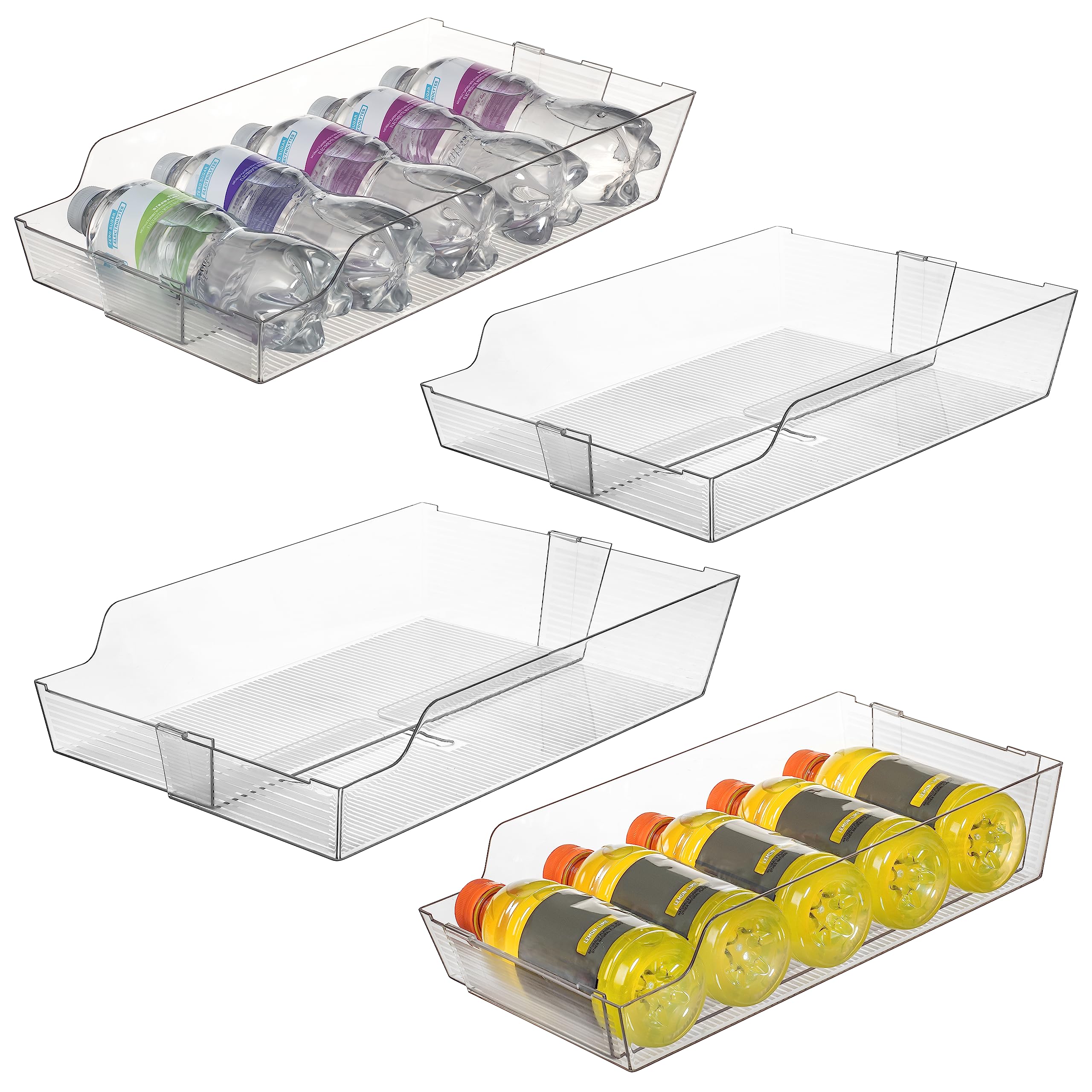 ClearSpace Adjustable Can Organizer for Refrigerator - Expandable Soda Can Dispenser Fits Most Cabinets, Pantries & Fridges - Organize Beverages, Soup & Canned Goods (4 Pack) - Perfect for Kitchen Storage, Garage Shelving & Pantry Organization