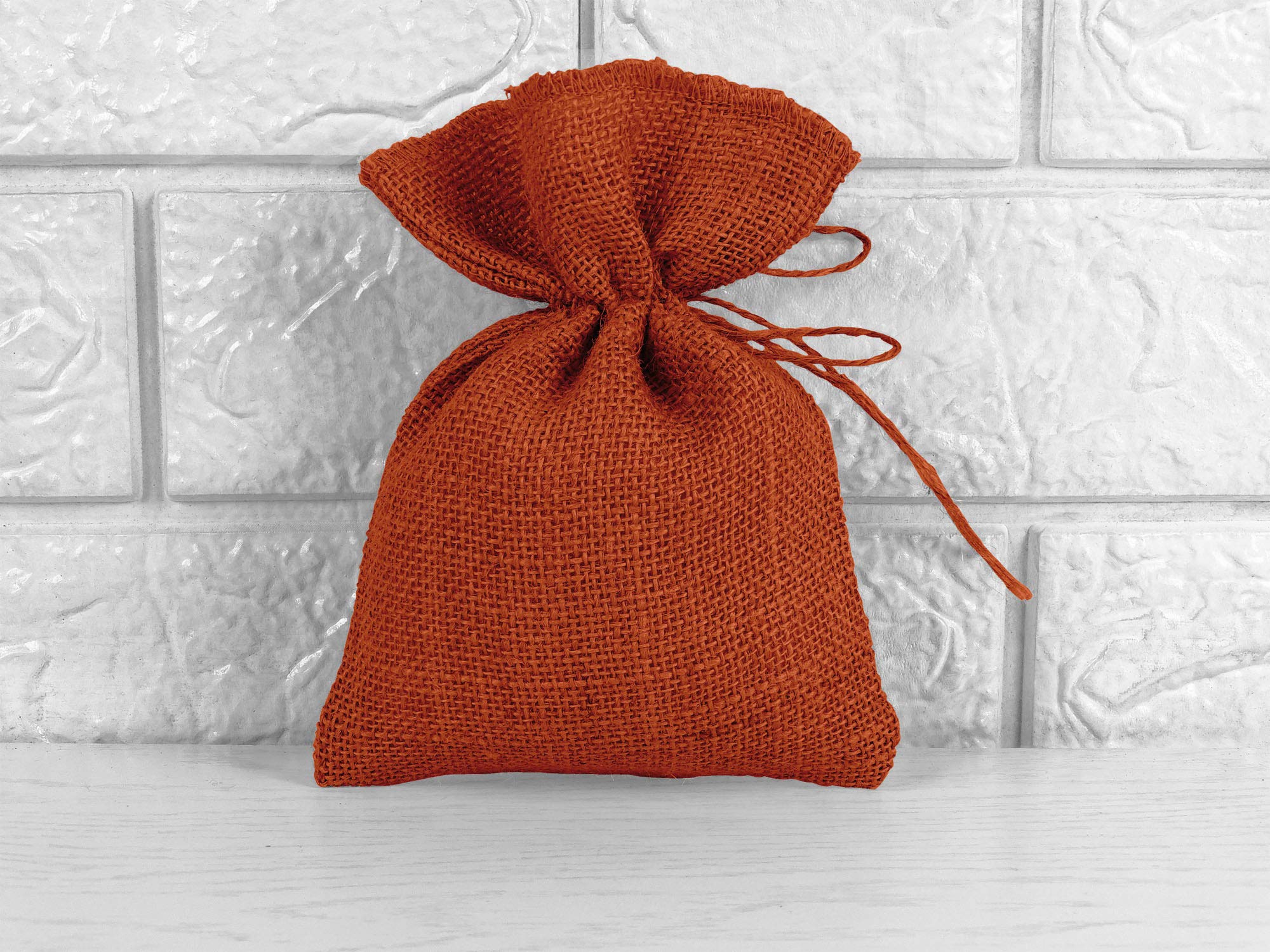 Orange Burlap Sachet Bags - 7x5 Inch Drawstring Jute Pouches for Advent Calendars, Wall Hangings, Wedding Favors & Party Storage | Eco-Friendly Gift Bags for Christmas, Birthdays & Home Decor