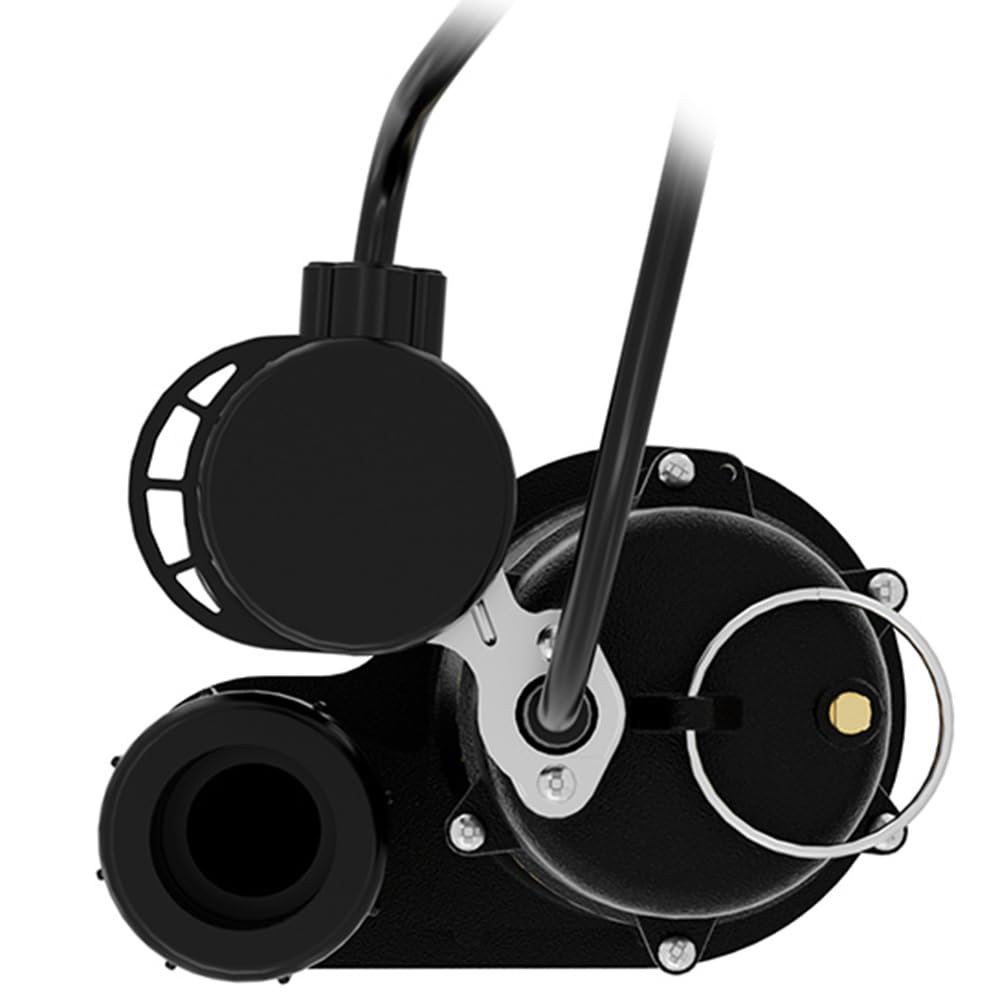 1/2HP Cast Iron Submersible Sump Pump with Vertical Float Switch - K2 Pumps SPI05003VPK for Basement, Crawl Space & Flood Control