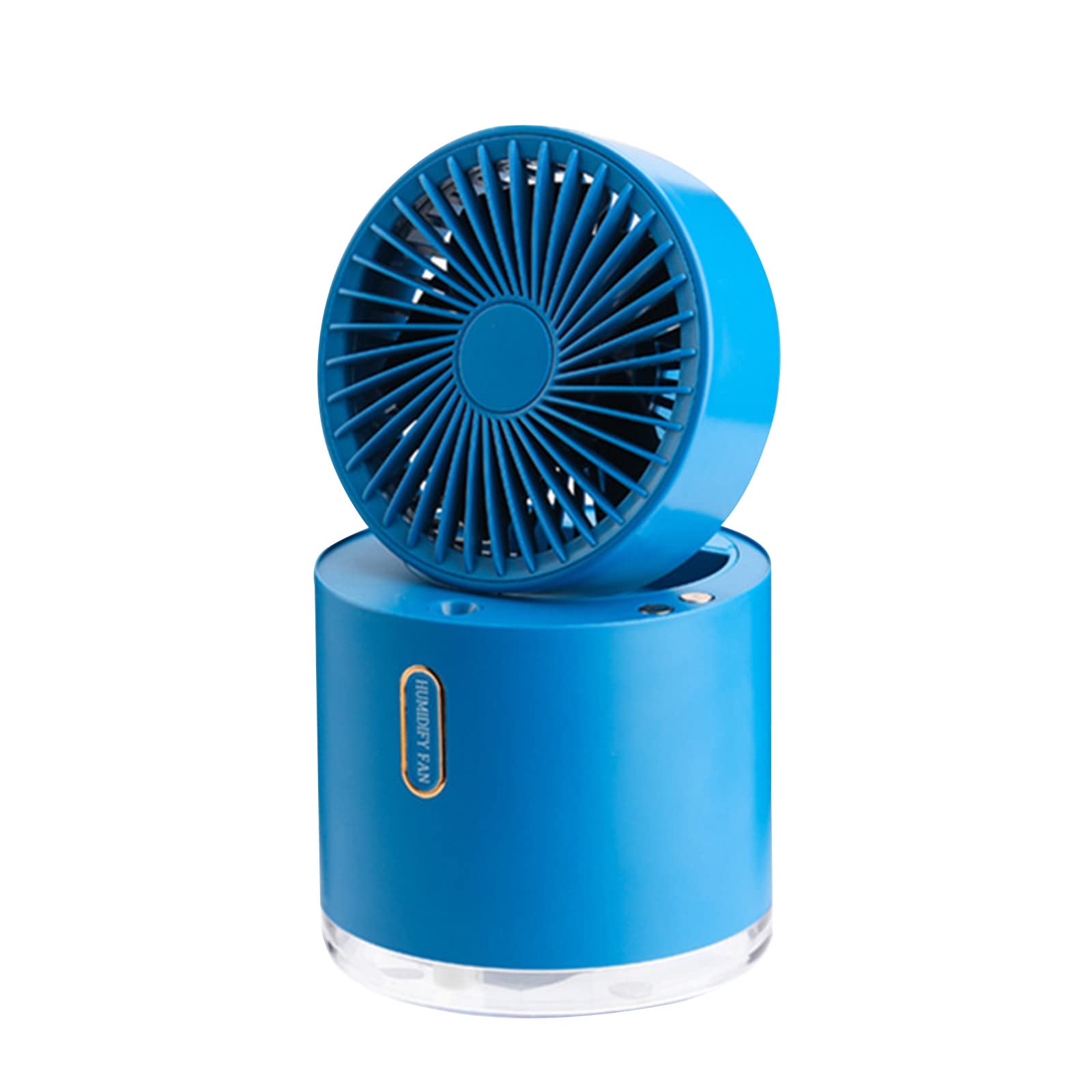 Comigeewa Portable USB Air Conditioner Fan - Mini Quiet Desk Fan with 3 Speed Settings, LED Light & Strong Wind Cooling | Perfect for Office, Bedroom, Home & Outdoor Use