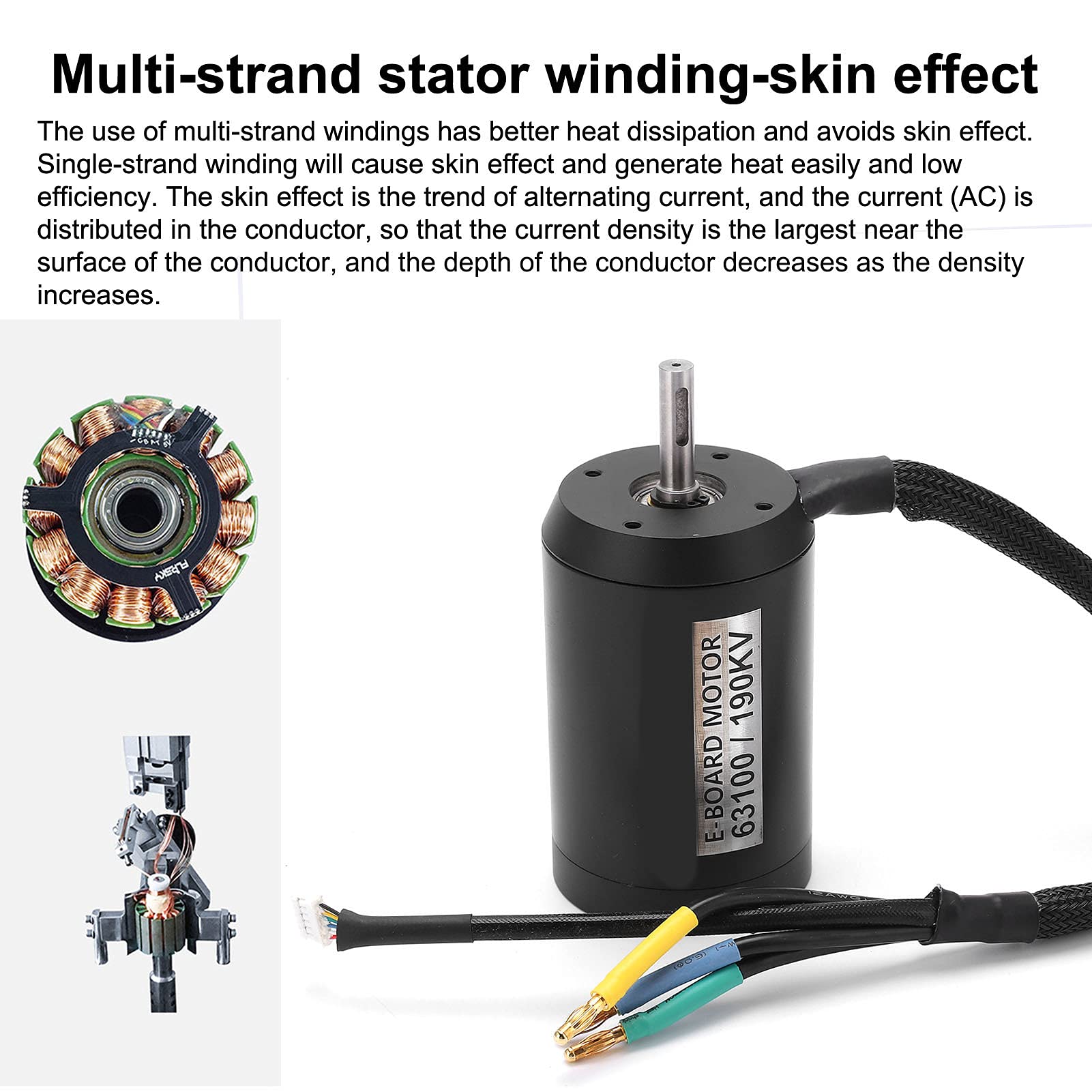 10mm D Shaft 5KW Brushless Motor for Electric Scooter, Ebike & Mountain Bike - High Performance Waterproof Glue Filled Motor for Off-Road Riding, Commuting & Electric Skateboard