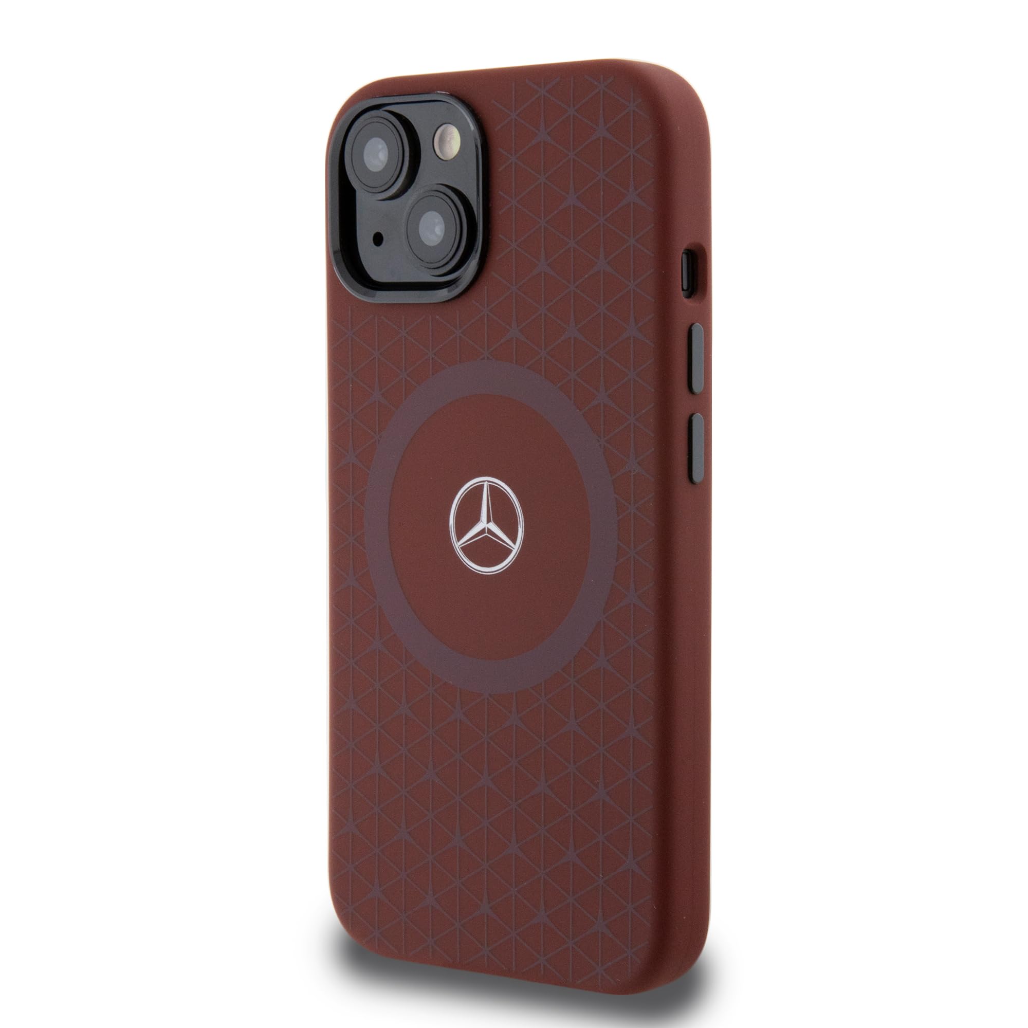 Premium Mercedes-Benz Magsafe iPhone 15 Case - Red Star Pattern Silicone Cover with Anti-Scratch Protection, Shock Absorption & Signature Logo | Perfect for Business Professionals & Luxury Car Enthusiasts