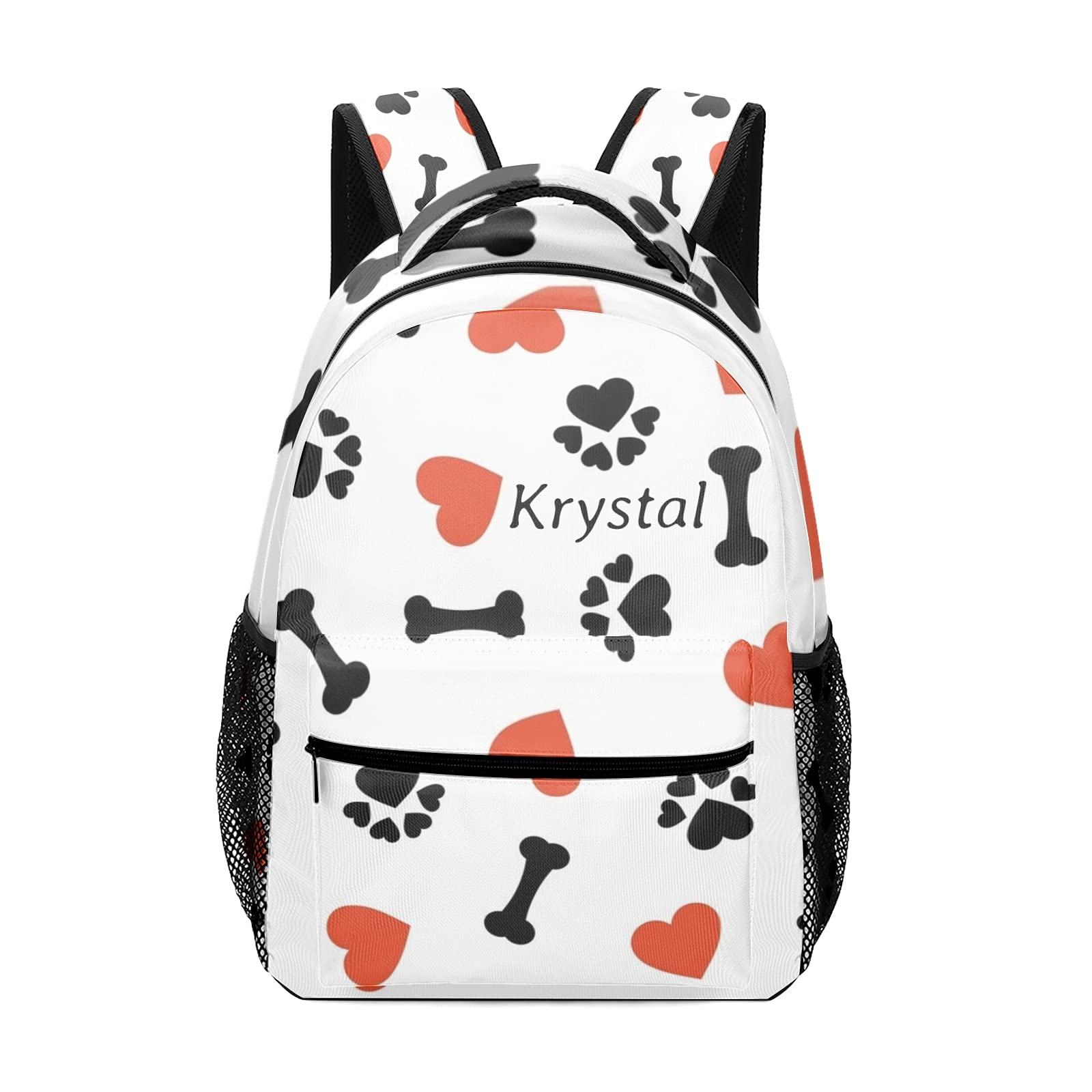 Personalized Red Heart Paw Dog Backpack - Waterproof Travel Pet Carrier for Small Dogs - Custom Name Pet Accessories for Men & Women - Perfect for Hiking, Camping & Outdoor Adventures