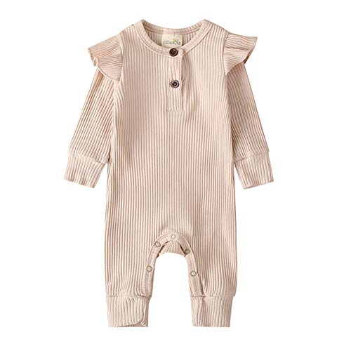 Newborn Baby Unisex Romper - Soft Knit Ruffle Bodysuit with Snap Buttons | Summer Outfit for Boys & Girls | Perfect for Playtime, Photos & Special Occasions