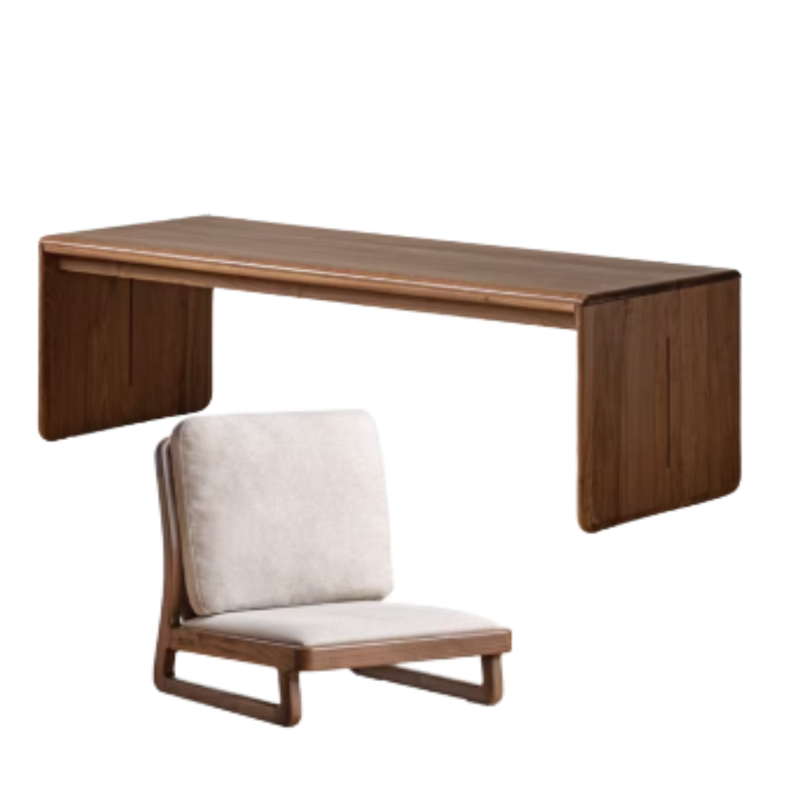 Premium Black Walnut Solid Wood Modern Coffee Table - Mid-Century Style Living Room Furniture for Home & Office Decor