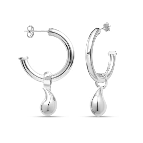 Silver Teardrop C Hoop/42mm