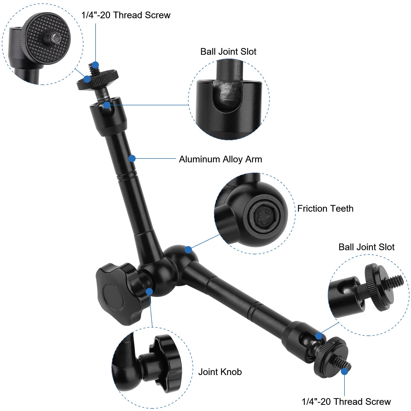 Magnetic Camera Mount for GoPro Hero 11/10/9/8/7, Insta360, DJI Osmo, AKASO Action Cam - 3.46