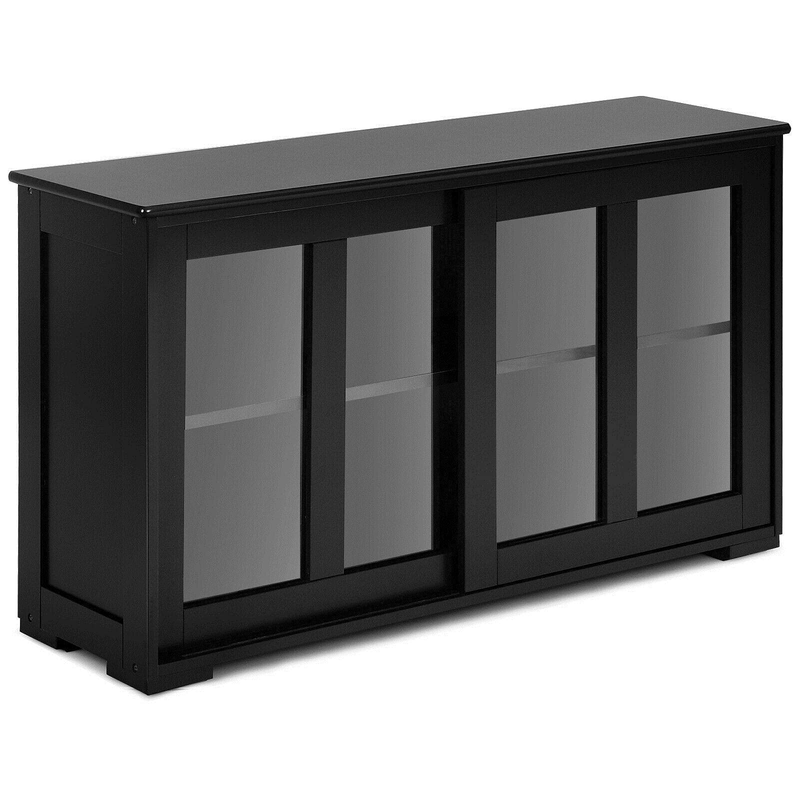 CarteRE 2-Layer Sideboard Cupboard Storage Cabinet with Sliding Door - Kitchen Pantry Organizer, Spice Rack, Dishware Storage | Perfect for Small Kitchens, Dining Rooms & Home Organization