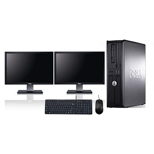 Renewed Dell OptiPlex Desktop Computer with Dual Core 3.0GHz, 8GB RAM, 250GB HDD, Windows 10 Home - Dual 19-inch Monitors Included | Ideal for Home Office, Remote Work & Business Computing