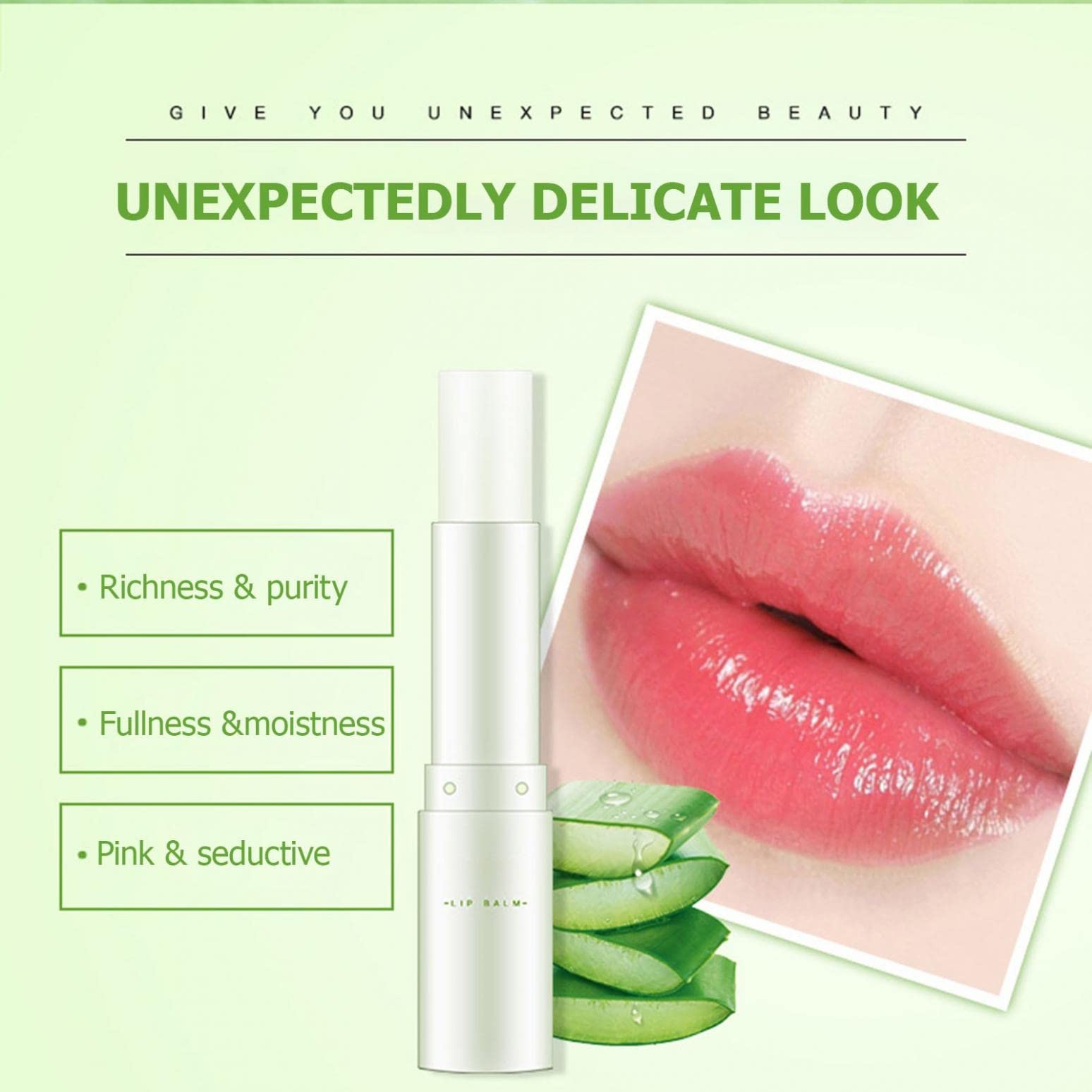 Natural Aloe Vera Lipstick with Long-Lasting Moisture | Hydrating Lip Balm with Aloe Essence | Nourishing Lip Care & Clear Lip Gloss for Dry Lips | Perfect for Daily Use, Makeup Routine & On-the-Go Hydration