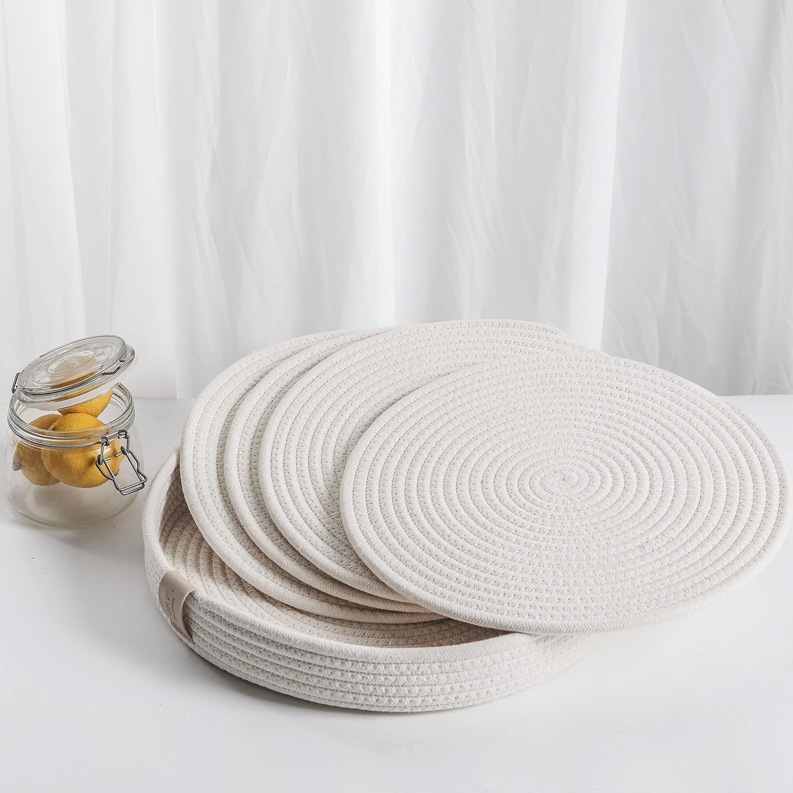 Round Cotton Rope Placemats Set of 4 - 13
