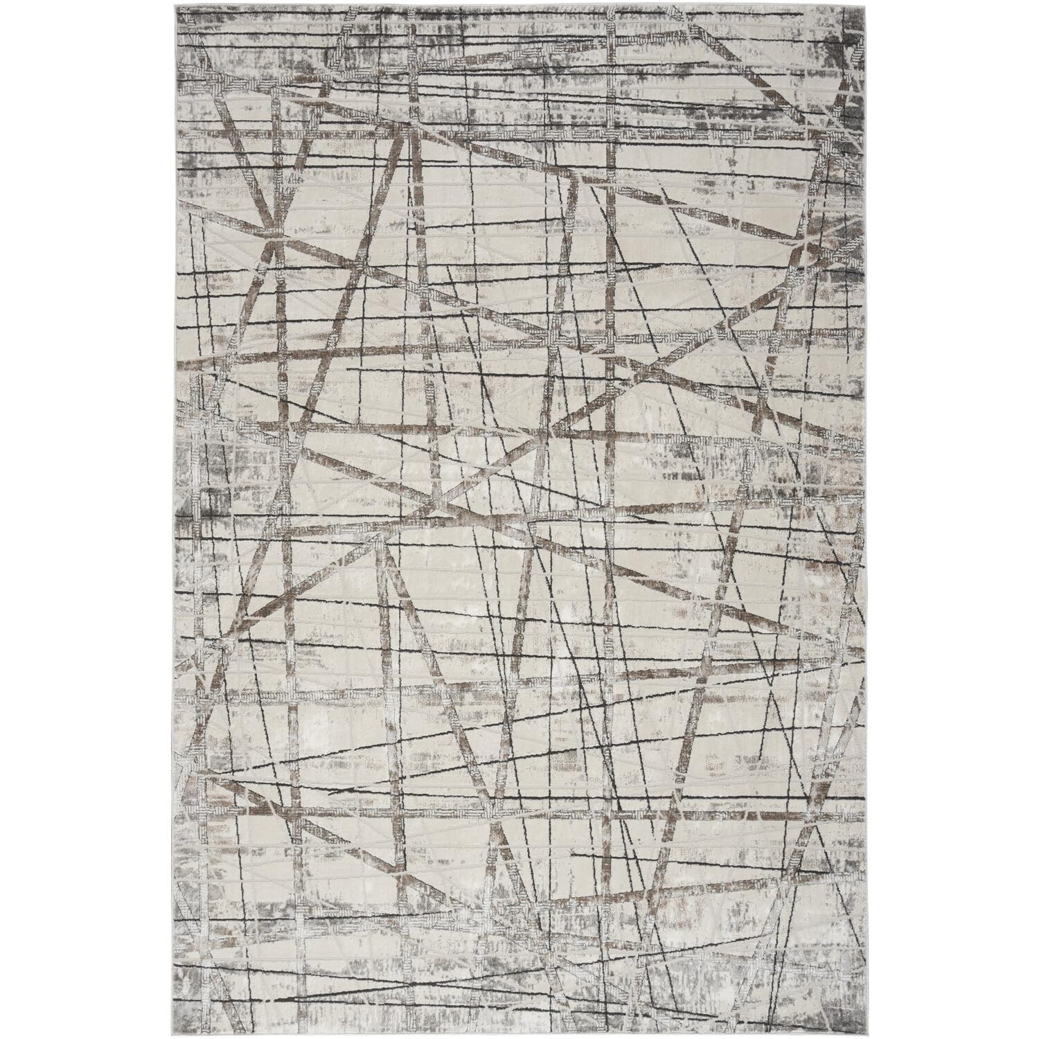 Nourison Desire Abstract Grey Silver 3'11