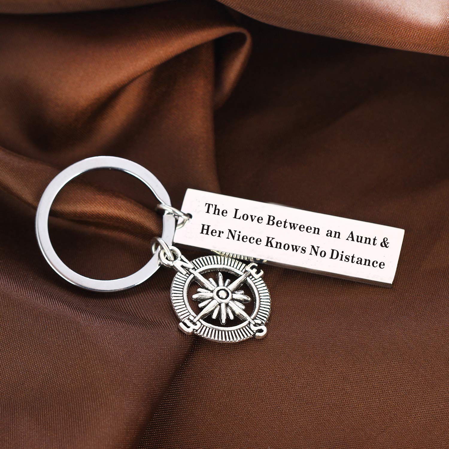 YEEQIN Aunt Keychain Gift from Niece - Heartwarming Aunt & Niece Jewelry for Birthday, Christmas - Perfect Long Distance Keepsake for Aunties