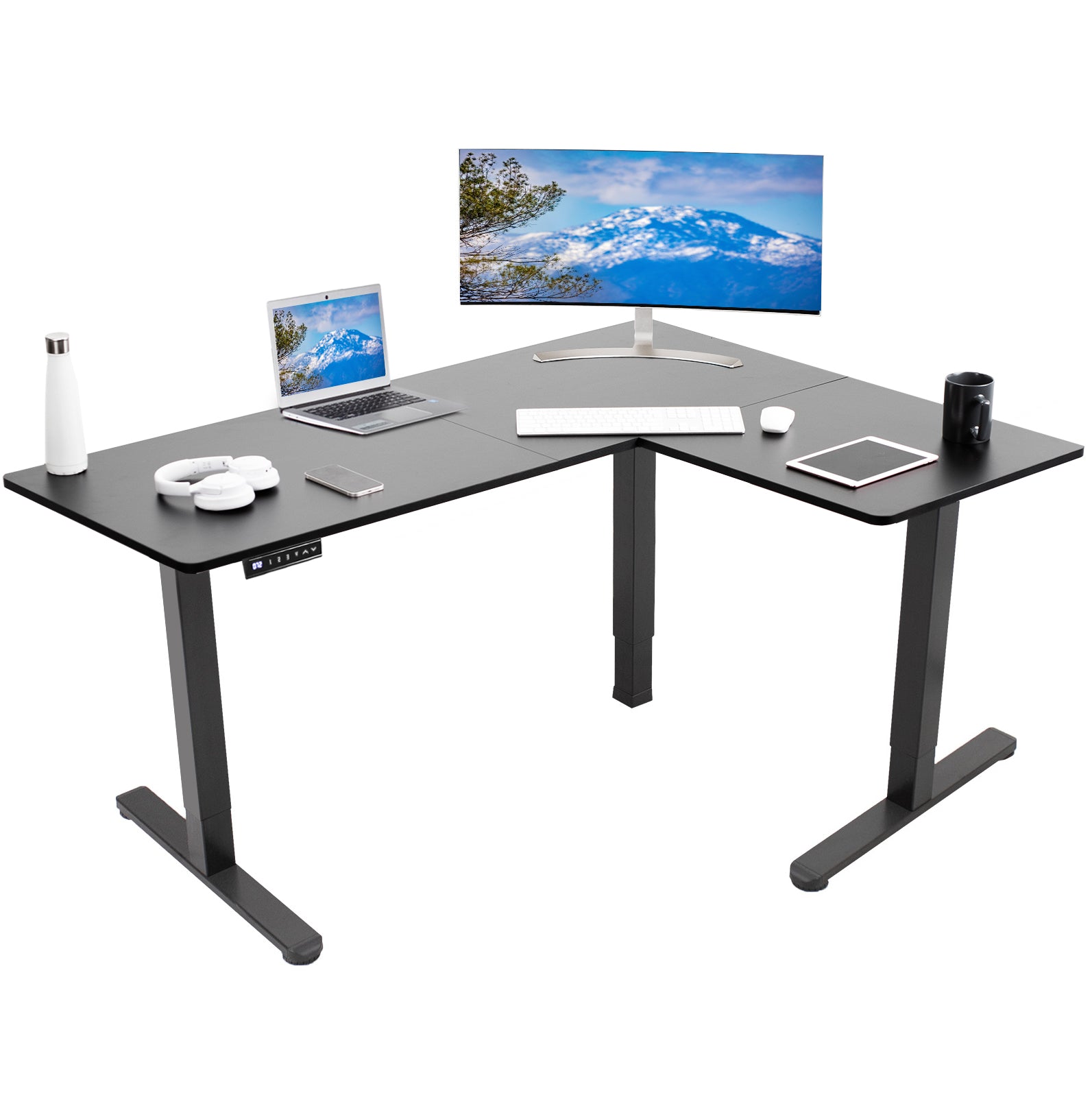 E3 Series Corner Electric Standing Desk - Adjustable Height Home Office Desk for Work & Study | Perfect for Small Spaces & Ergonomic Workspaces