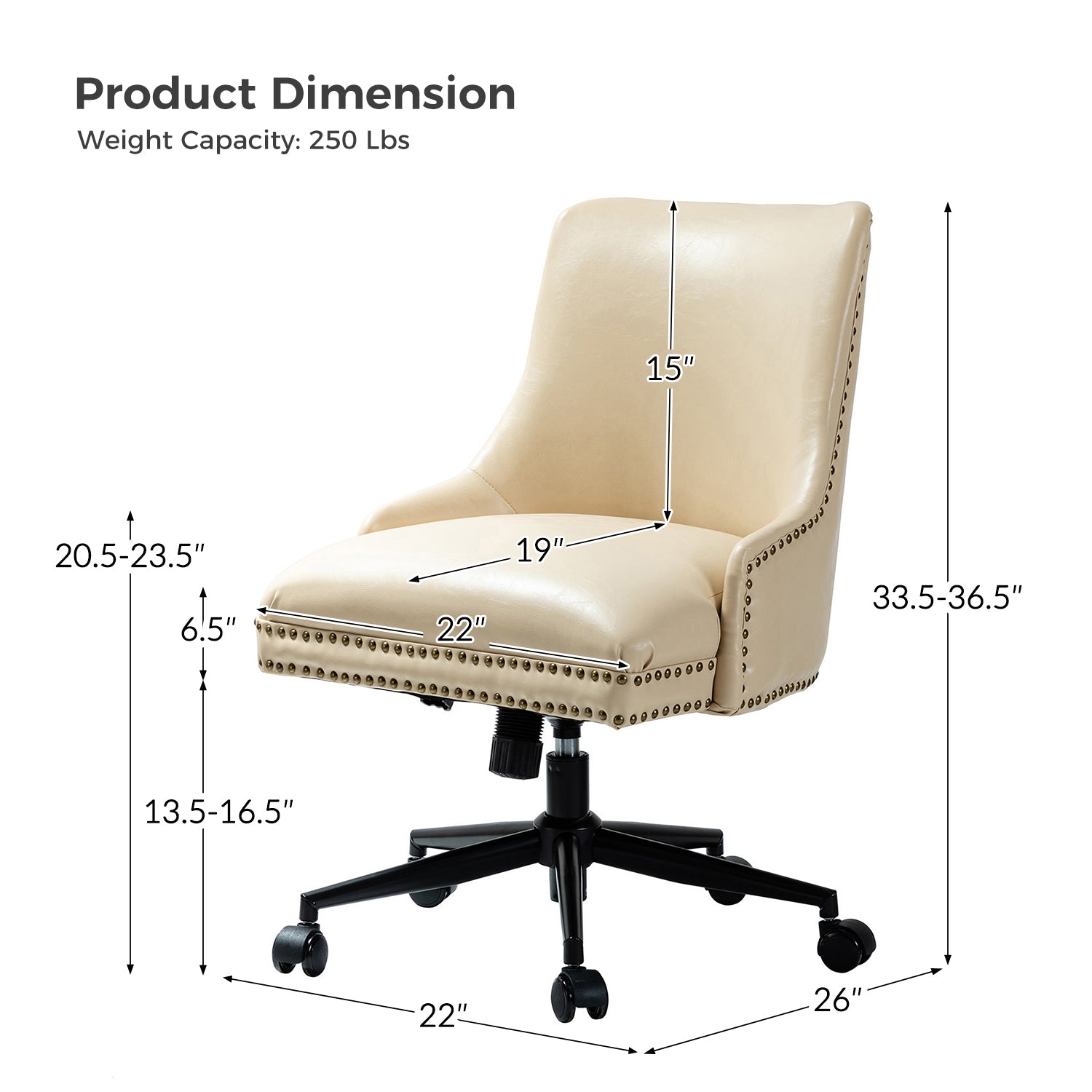 Juniper Vegan Leather Office Chair - Ergonomic Executive Desk Chair for Home & Office - Eco-Friendly PU Leather, Adjustable Height, Comfortable Seating for Long Hours