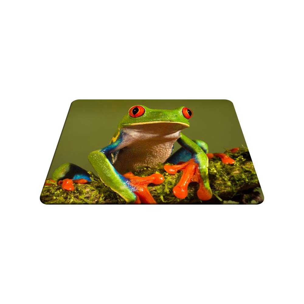 Cute Green Tree Frog Gaming Mouse Pad - Non-Slip Rubber Computer Mouse Mat for PC, Laptop & Office Desk (9.5x7.9 Inch) - Perfect for Gamers, Work & Home Office Setup