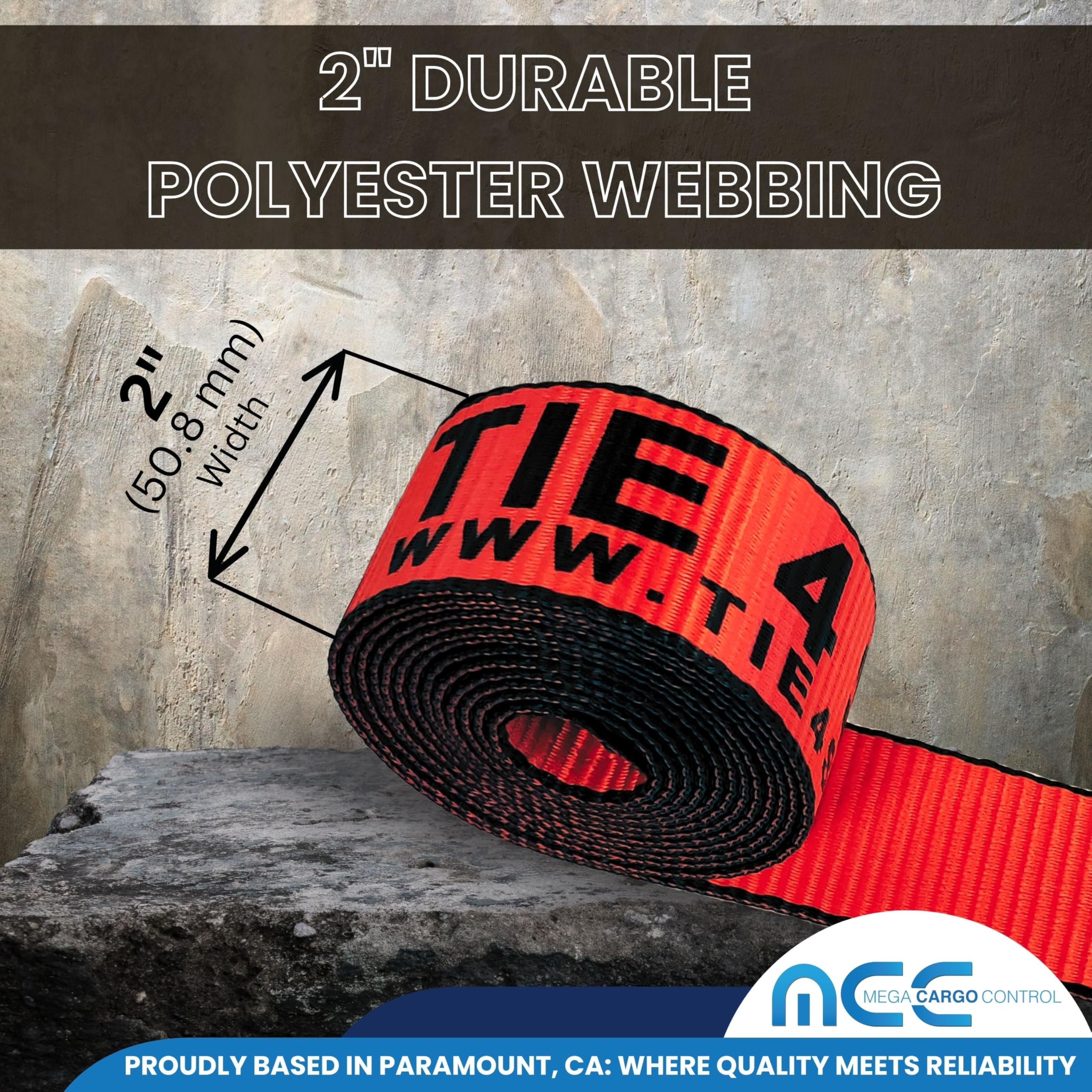 Heavy Duty J Hook Ratchet Straps (4-Pack) - 2 Inch x 40 Foot, 10,000 lbs Break Strength - Secure Tie Down Straps for Flatbed Trailers, Trucks & Cargo Transport - Ideal for Moving, Hauling & Construction Use