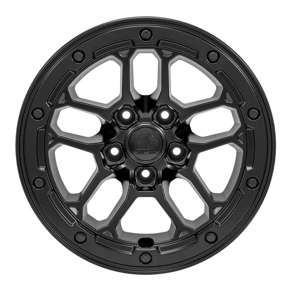 17x8 Satin Black Jeep Wrangler Wheel Replacement - DF01 Replica Rim for Off-Road & Street Driving | Perfect for Jeep Wrangler JK JL TJ Models