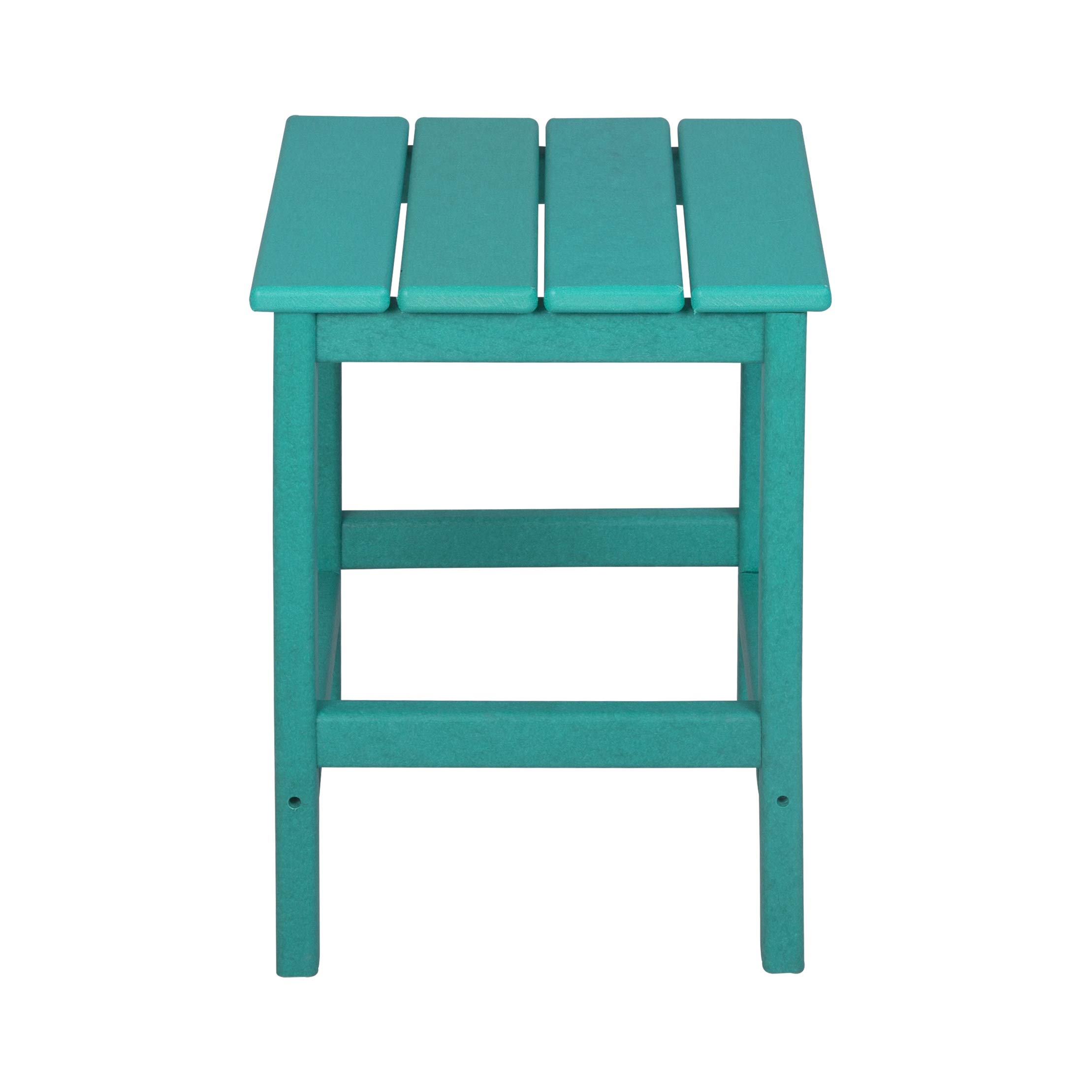 Premium HDPE Outdoor Adirondack Side Table - Weather & UV Resistant Square End Table for Patio, Backyard, Balcony, Porch, Garden, Deck - Turquoise - Perfect for Outdoor Relaxation & Entertaining