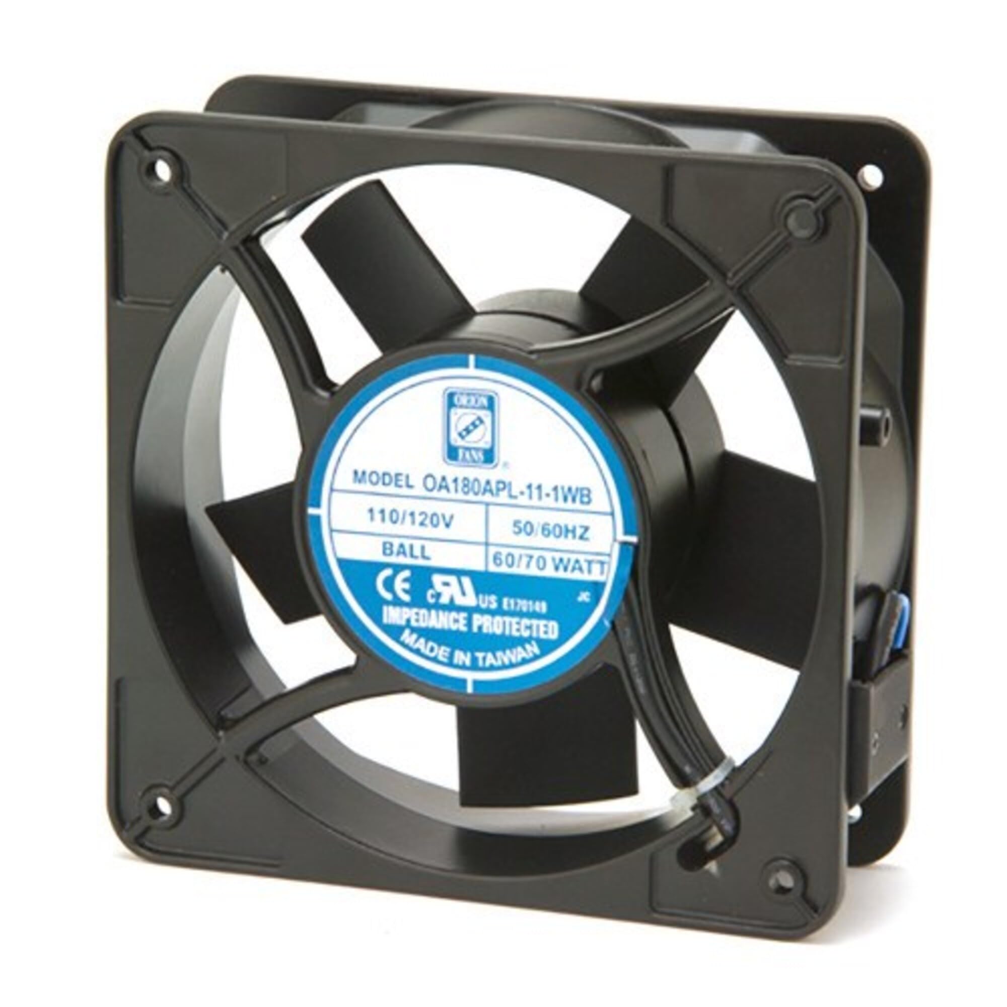 OA180APL-11 1TB AC Cooling Fan 180x65mm 115V Ball Bearing 405CFM with Terminal - High Airflow Industrial Fan for HVAC, Server Racks & Electronics Cooling