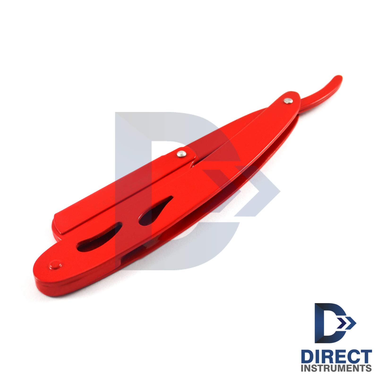 Premium Straight Edge Shaving Razor - Stainless Steel Barber Knife with Red Cut-Out Design | Single Edge Blades for Men | Perfect for Professional Barbershops & Home Grooming Kits