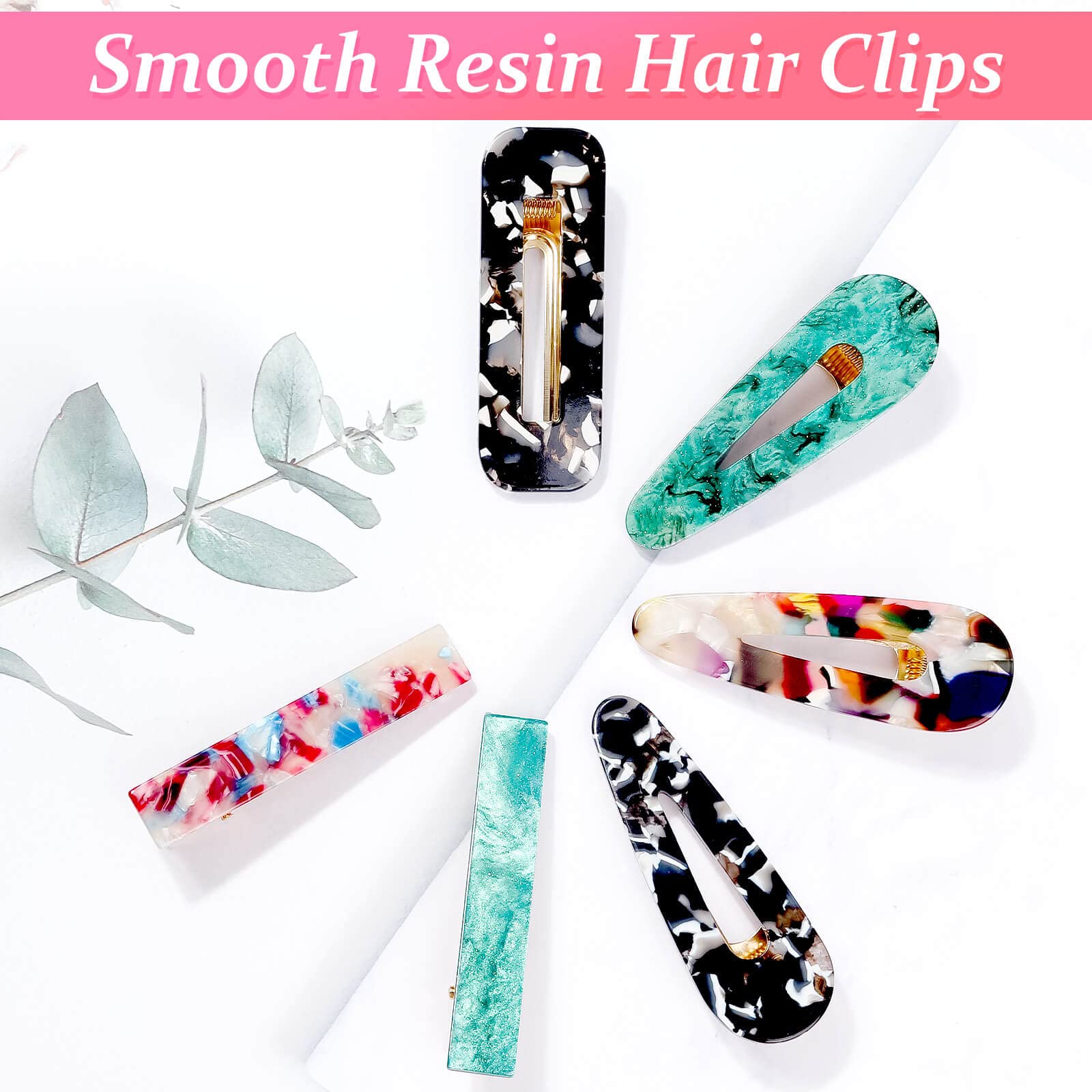 30 Pcs Acrylic Resin Hair Barrettes with Pearls - Elegant Hair Clips for Women & Girls - Perfect for Weddings, Parties & Daily Hairstyling