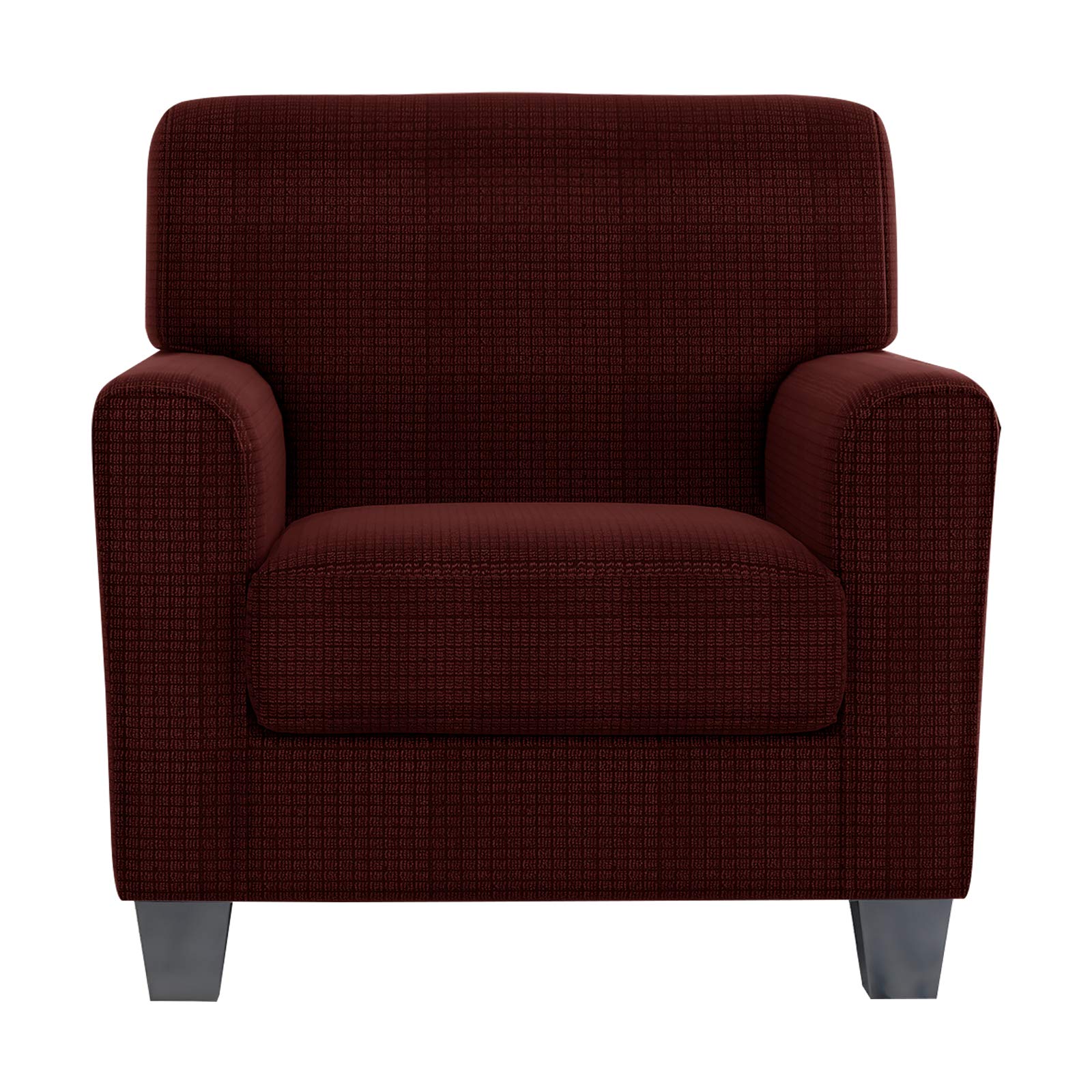 Premium 2-Piece Stretch Armchair Slipcovers - Anti-Slip Living Room Chair Covers, Machine Washable Sofa Protector (Wine Red) - Perfect for Home Decor, Guest Seating & Furniture Protection