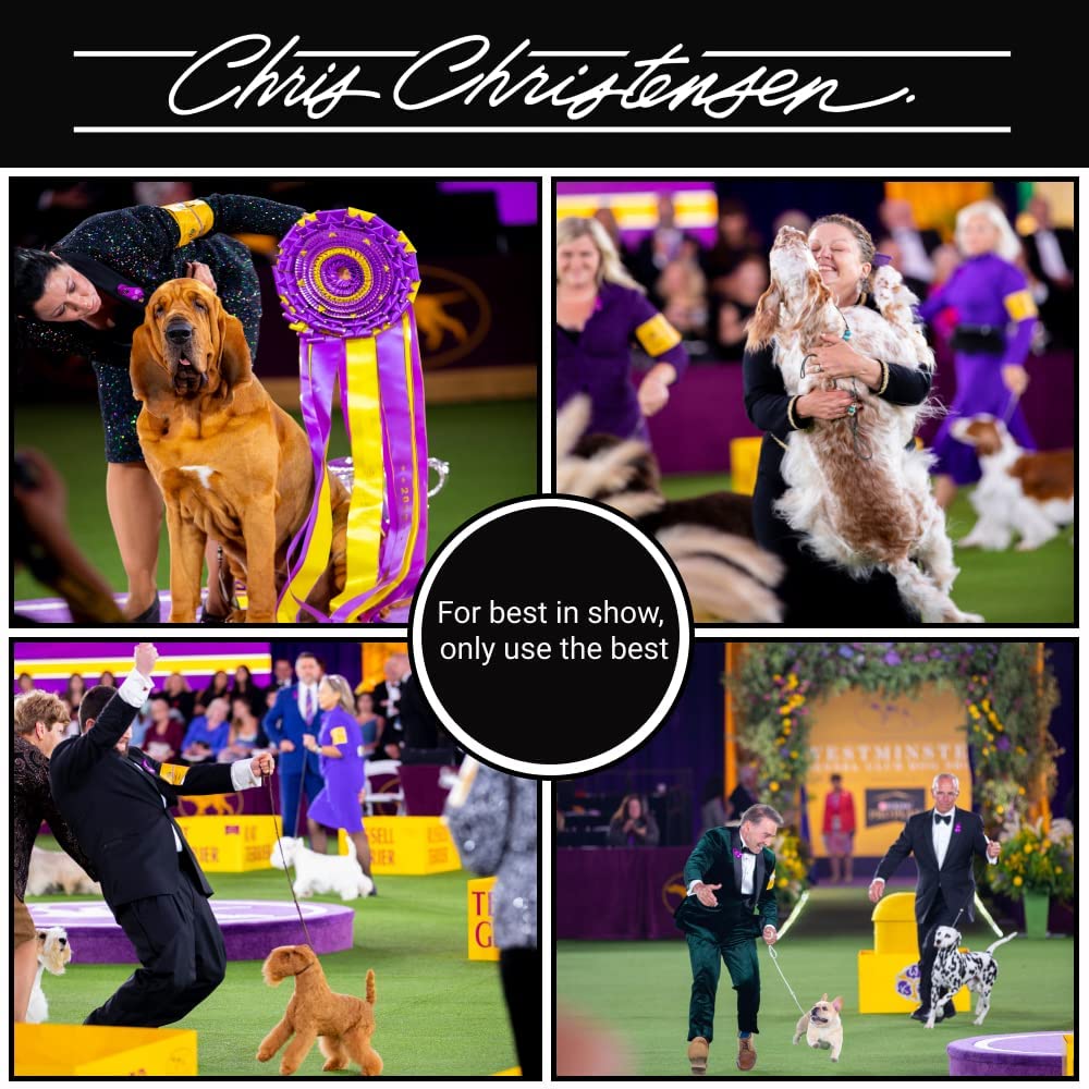 Chris Christensen White on White Treatment Shampoo & Big K Slicker Brush Bundle - Professional Dog Grooming Kit for Doodles, Poodles & Long-Haired Breeds | Made in USA | Perfect for Home & Salon Use