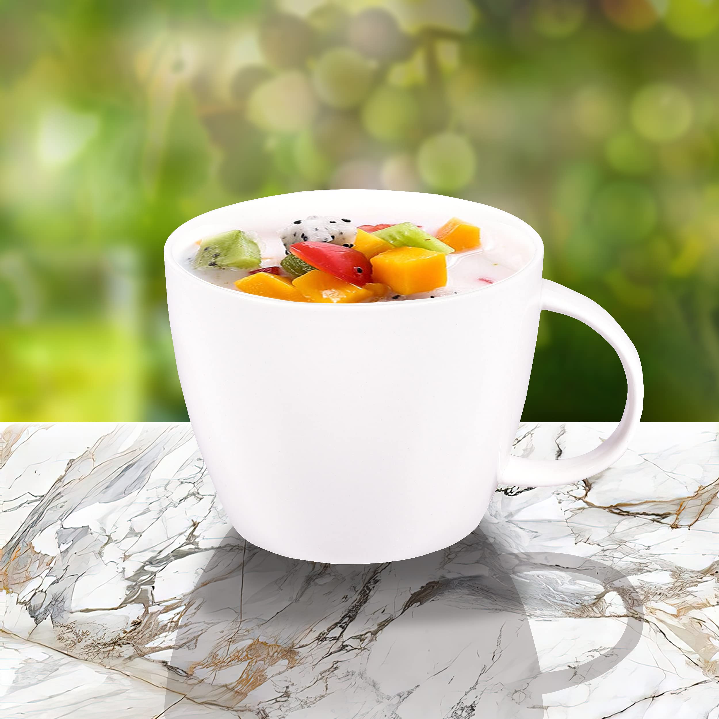 30oz Large Ceramic Coffee Mug with Handle - 900mL Wide Mouth Soup Bowl for Tea, Milk, Latte & Cereal - Microwave & Dishwasher Safe Breakfast Cup - Perfect for Home, Office, Camping & Gifts (White)