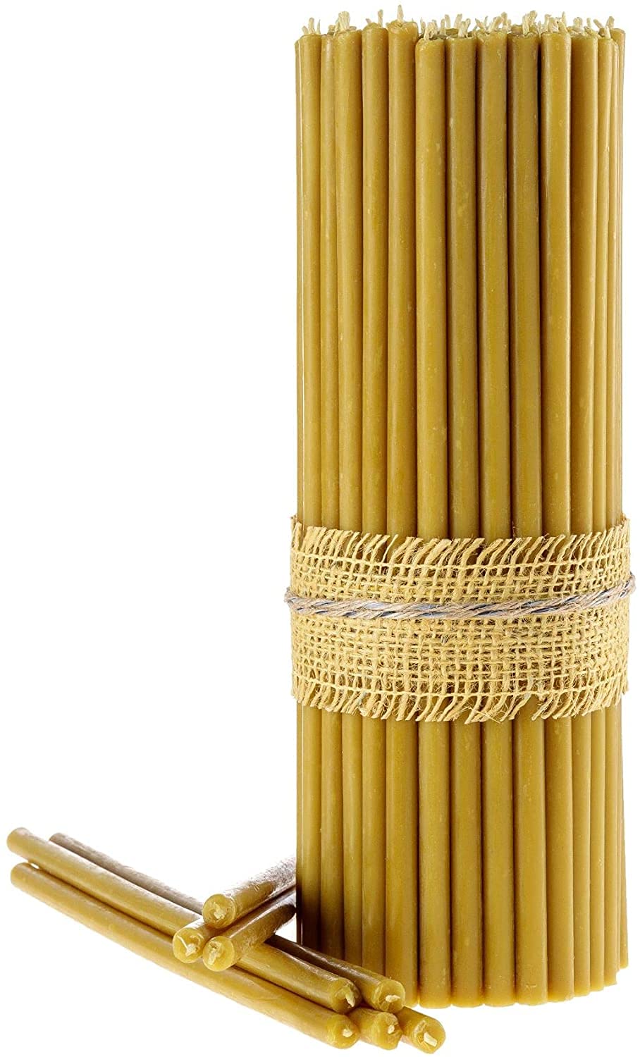 Pure Beeswax Taper Candles - No-Drip, Smoke-Free 12
