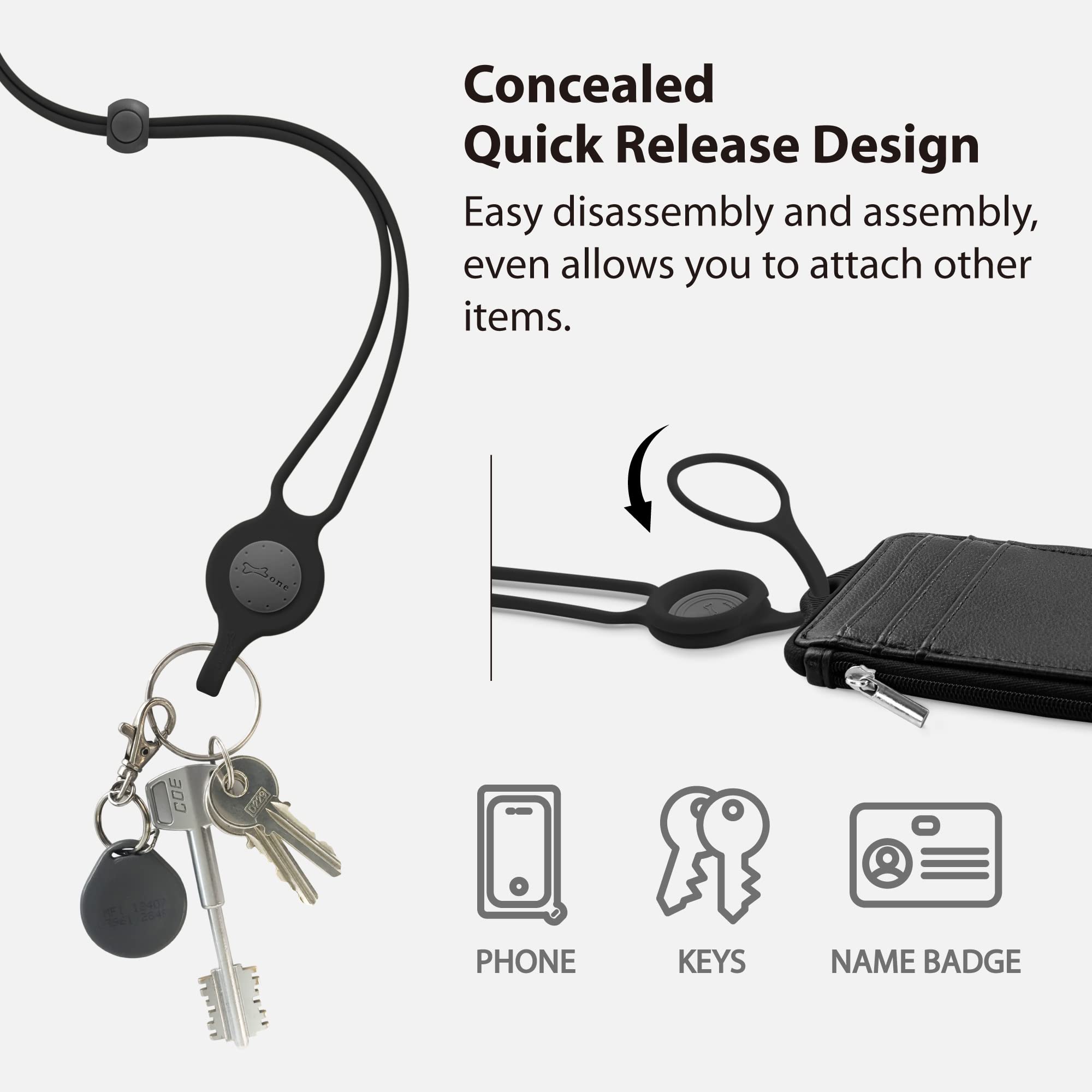 Genuine Leather ID Badge Holder with Zipper & Card Slots - for Office, School & Keys